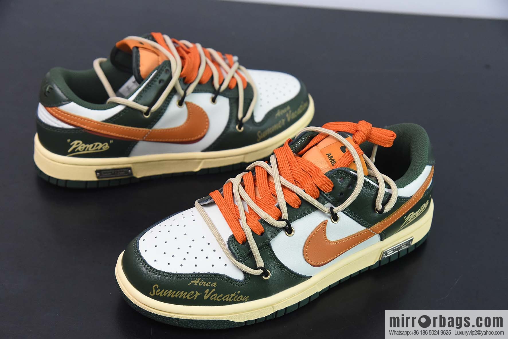 NK Dunk Low custom color scheme white black orange strap deconstruction low-top sports and leisure board shoes item no. DD1391-300