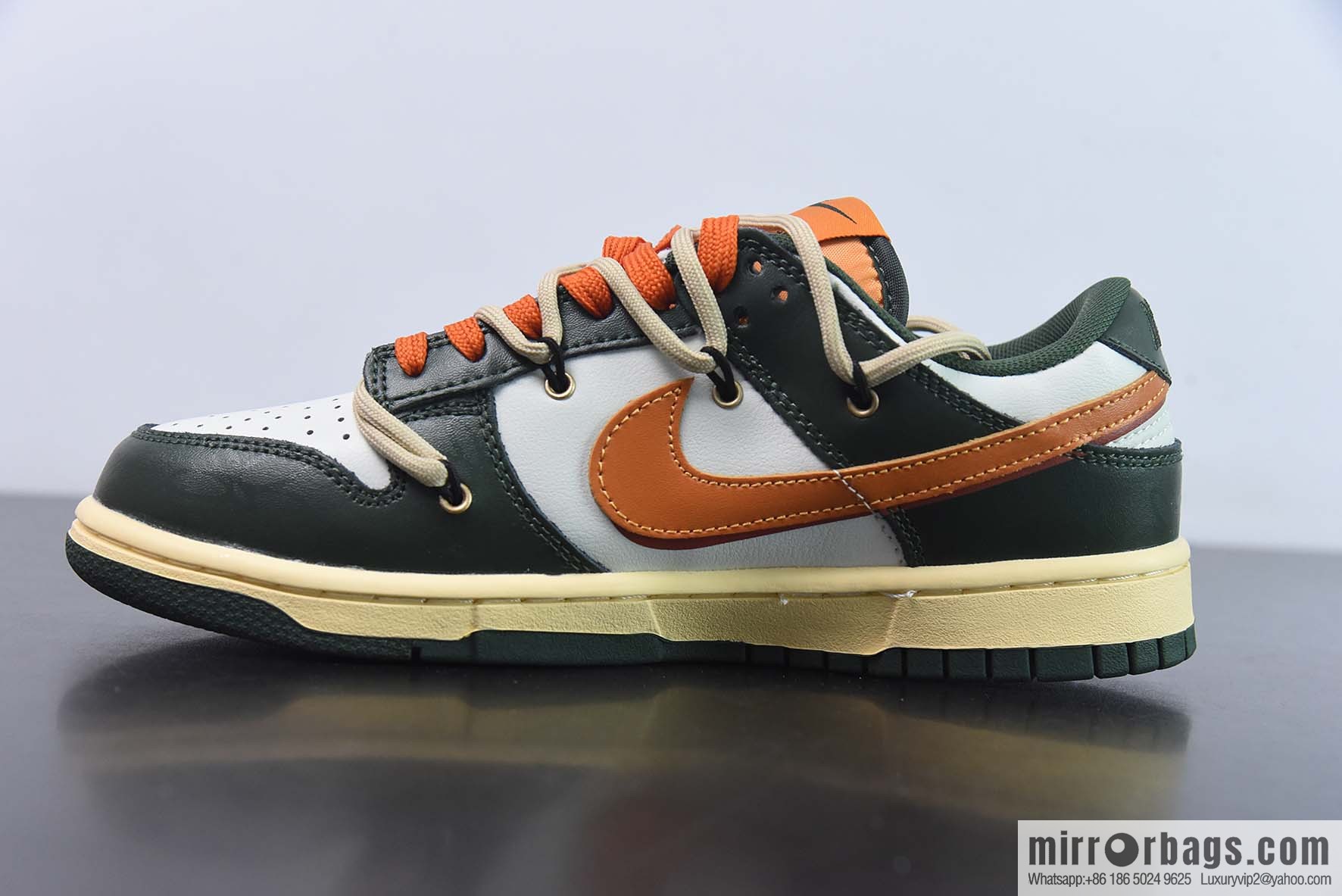 NK Dunk Low custom color scheme white black orange strap deconstruction low-top sports and leisure board shoes item no. DD1391-300