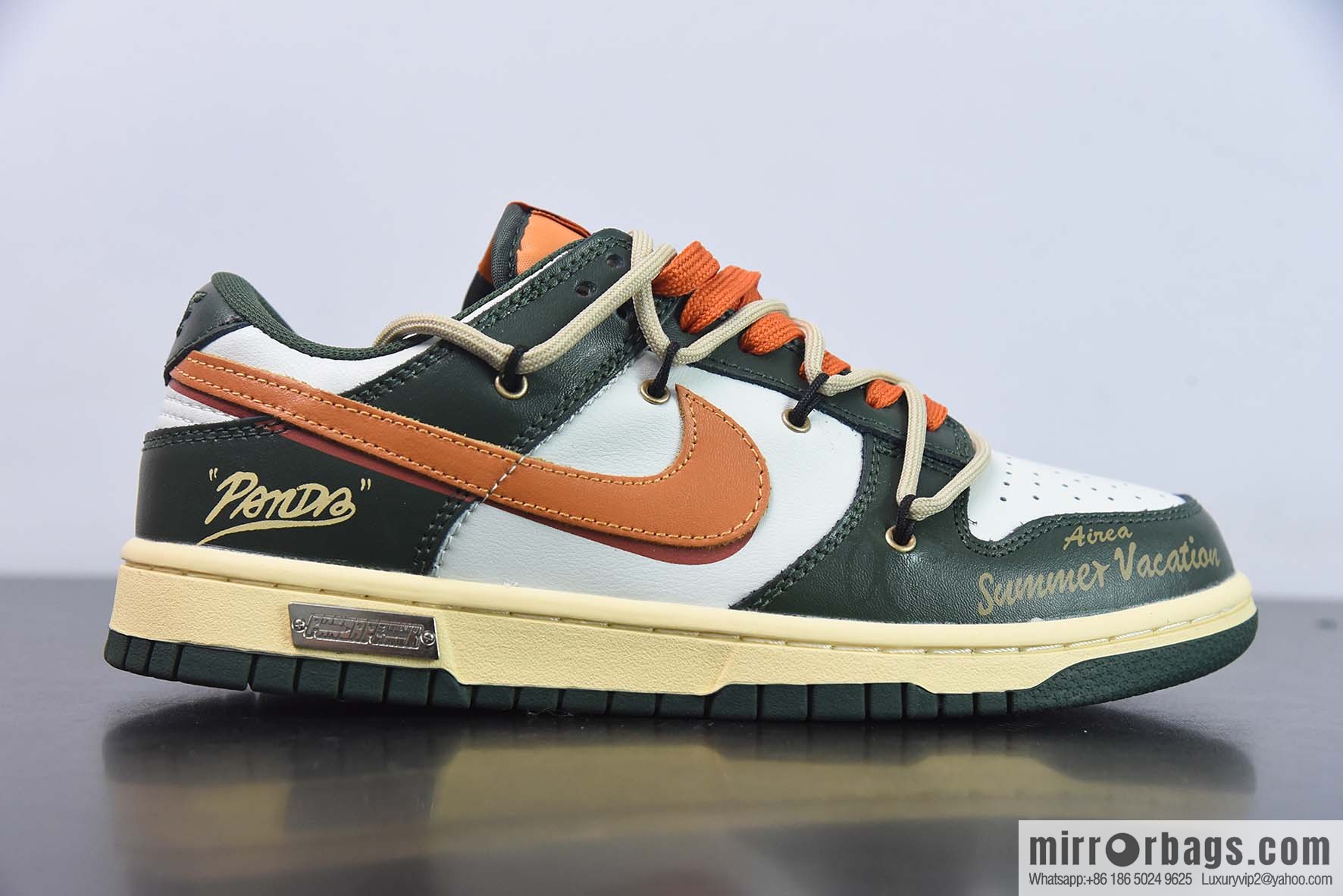 NK Dunk Low custom color scheme white black orange strap deconstruction low-top sports and leisure board shoes item no. DD1391-300