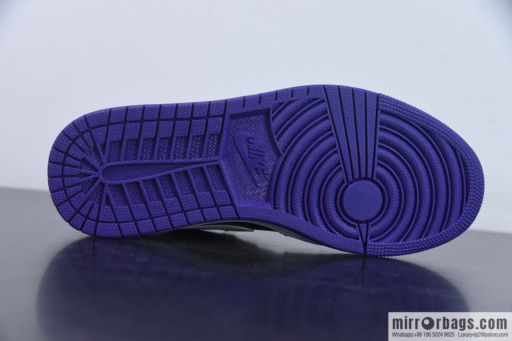 Air Jordan AJ1 Low Top, White Hook, Black Purple Toes, Item No. 553558-501