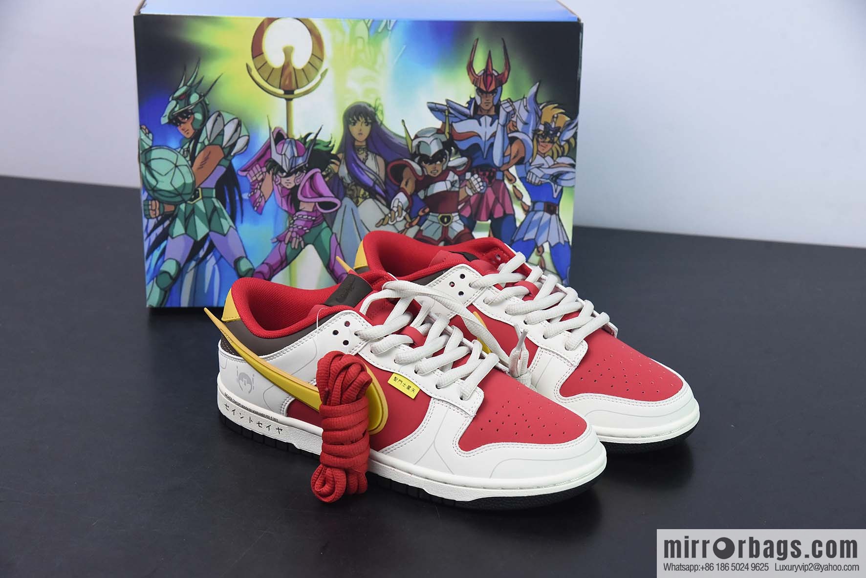 Nike SB Dunk Low beige, red and yellow, Saint Seiya low-top sneakers Item number: ZD2356-157