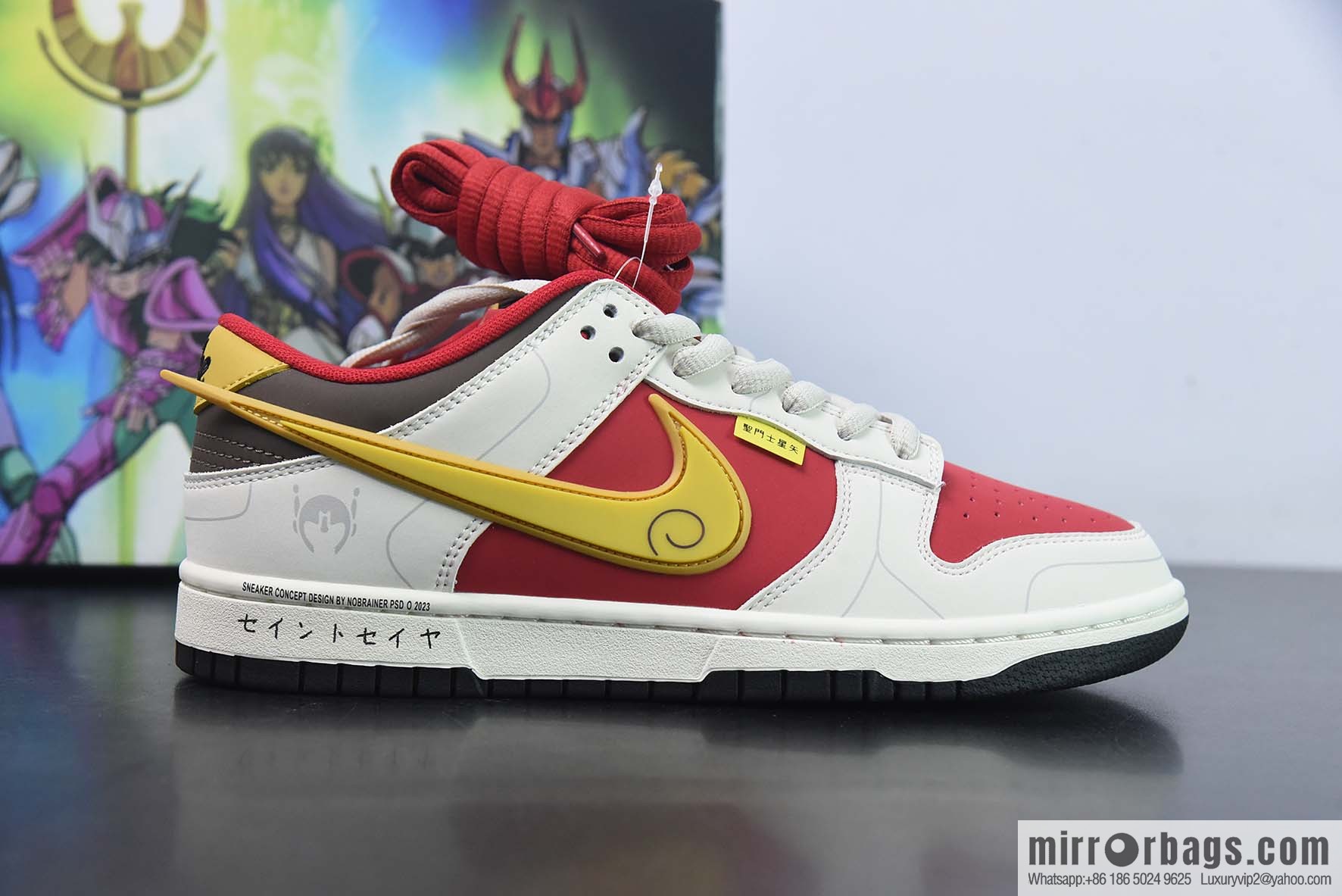 Nike SB Dunk Low beige, red and yellow, Saint Seiya low-top sneakers Item number: ZD2356-157
