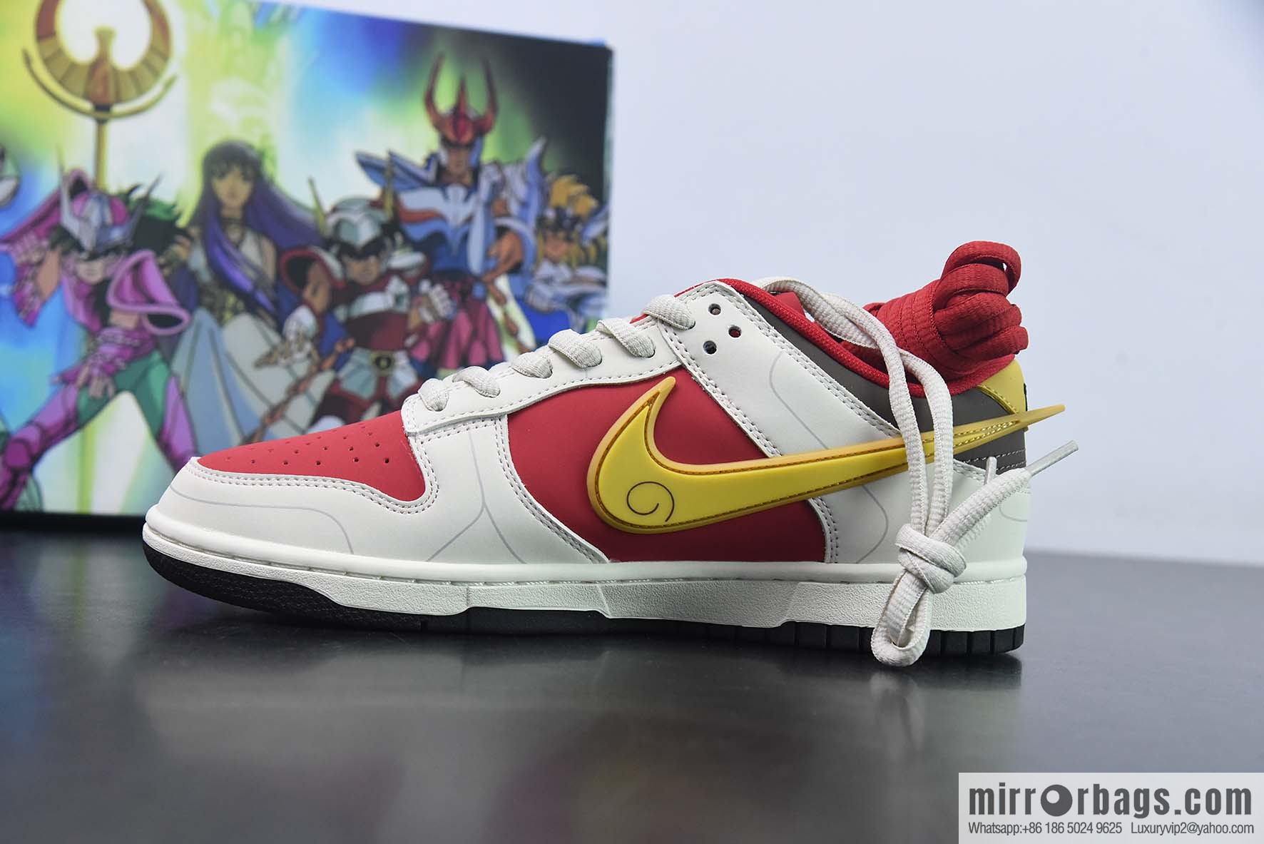 Nike SB Dunk Low beige, red and yellow, Saint Seiya low-top sneakers Item number: ZD2356-157