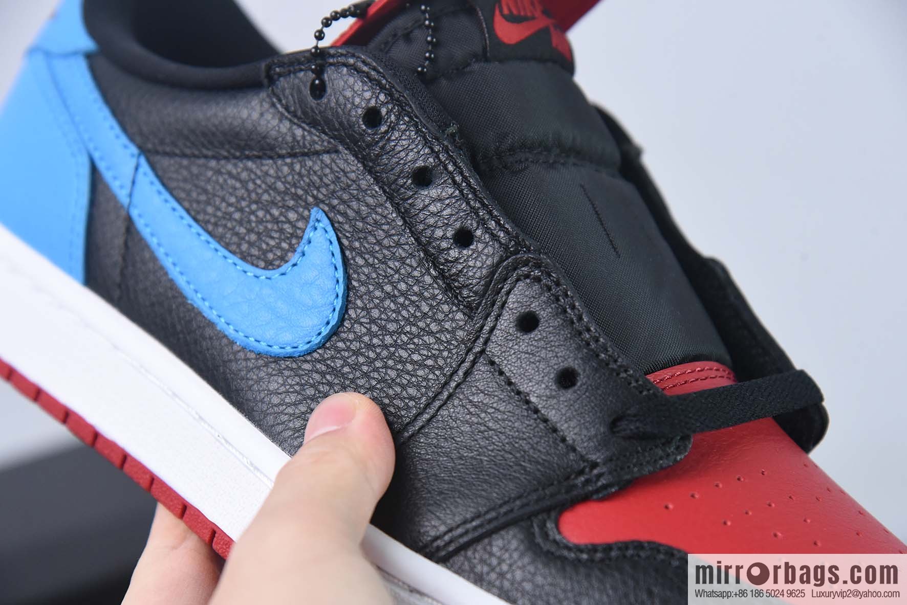 Air Jordan 1 Low OG AJ1 reverse warning light, black, red and blue, low-top basketball shoes, item number: CZ0775-046