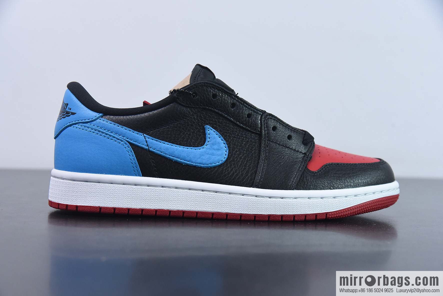 Air Jordan 1 Low OG AJ1 reverse warning light, black, red and blue, low-top basketball shoes, item number: CZ0775-046