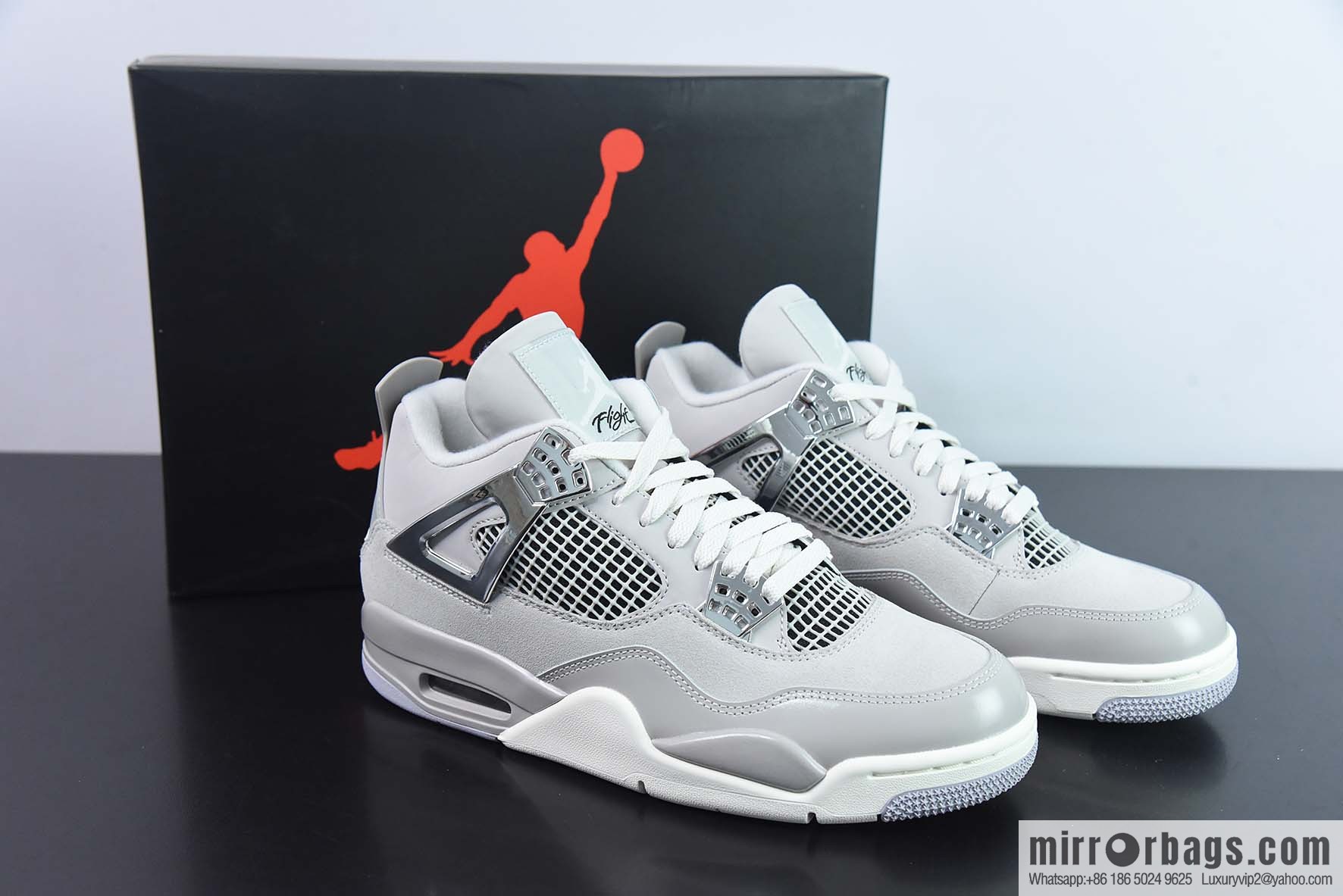 Air Jordan AJ4 Retro AJ4 electroplated silver sneakers Part Number: AQ9129-001