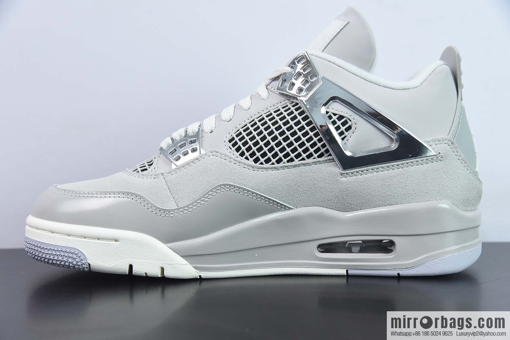 Air Jordan AJ4 Retro AJ4 electroplated silver sneakers Part Number: AQ9129-001