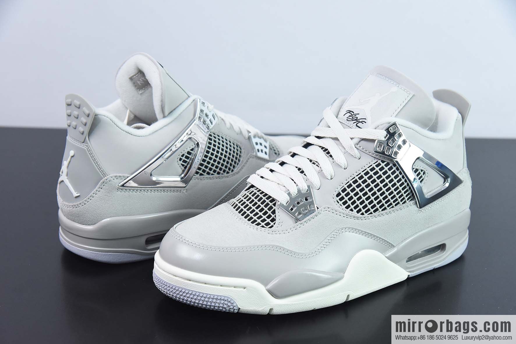 Air Jordan AJ4 Retro AJ4 electroplated silver sneakers Part Number: AQ9129-001