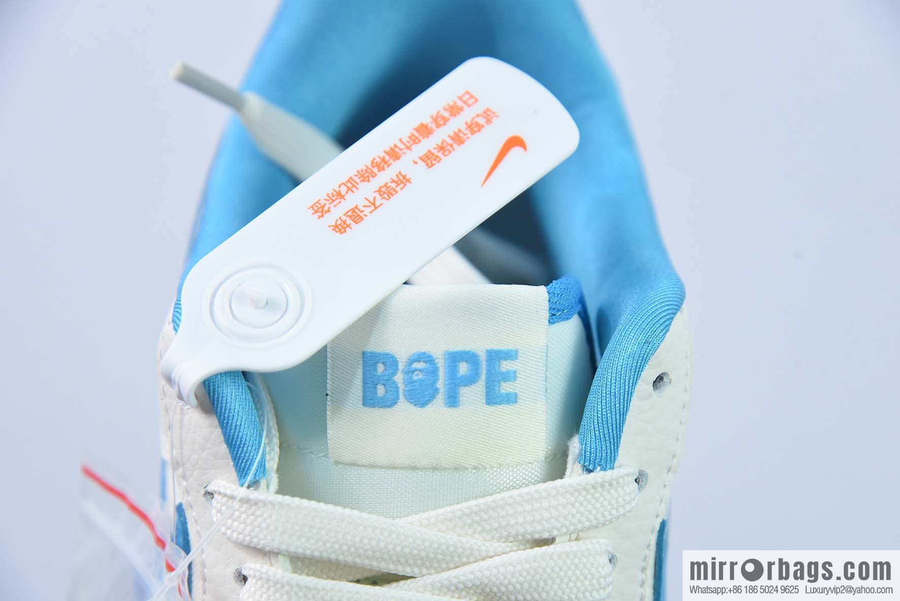 Nike Air Force 1 AF1 Air Force One/low-top, white and blue, ape head embroidery Item number: BS9055-750