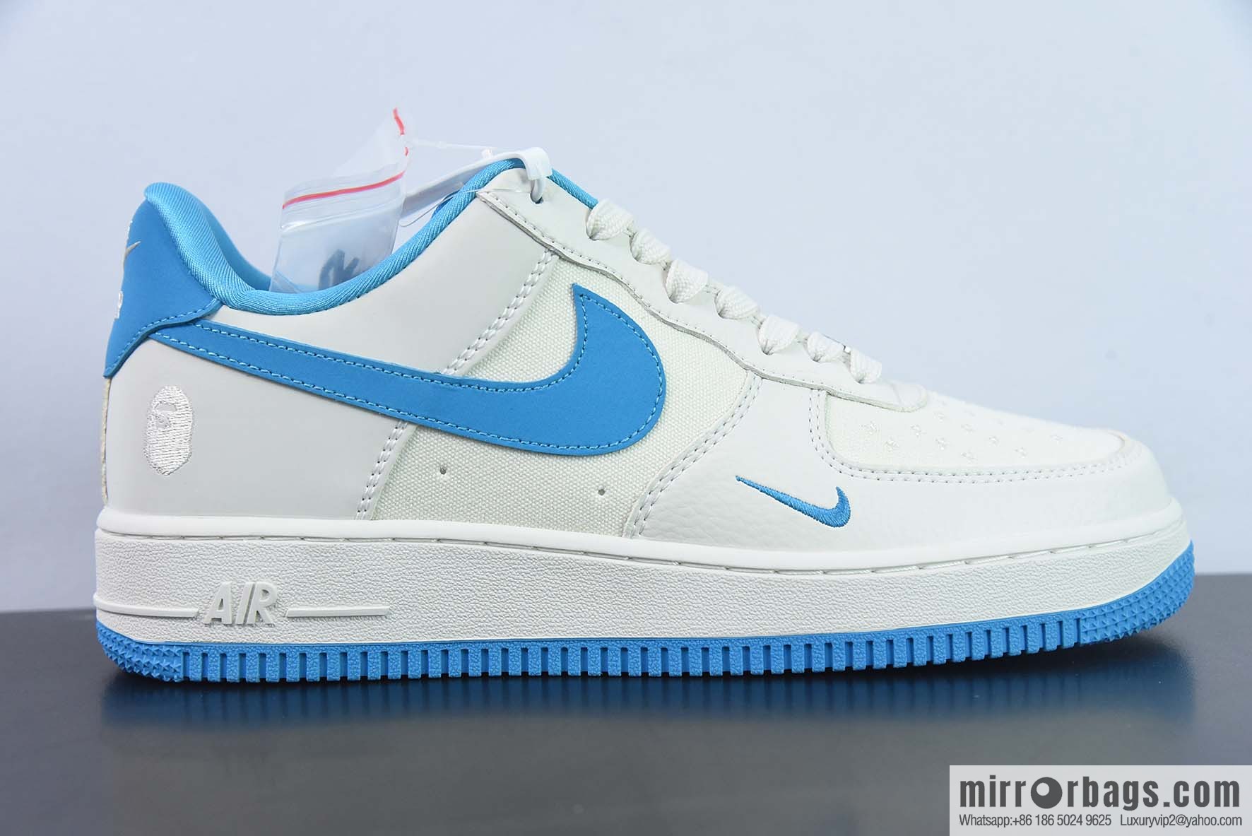 Nike Air Force 1 AF1 Air Force One/low-top, white and blue, ape head embroidery Item number: BS9055-750