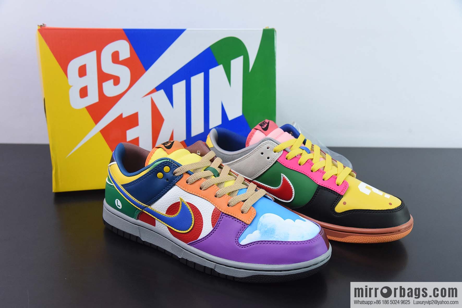 Nike SB Dunk Low RETRO Mario, mandarin duck patchwork item number: DH0952 100