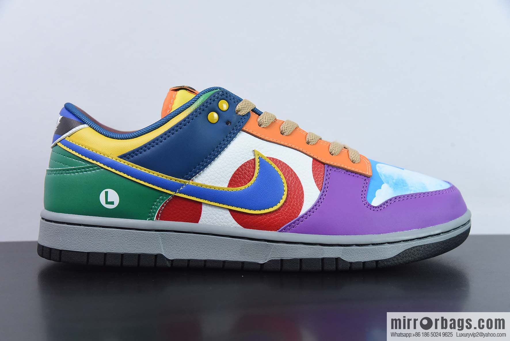 Nike SB Dunk Low RETRO Mario, mandarin duck patchwork item number: DH0952 100