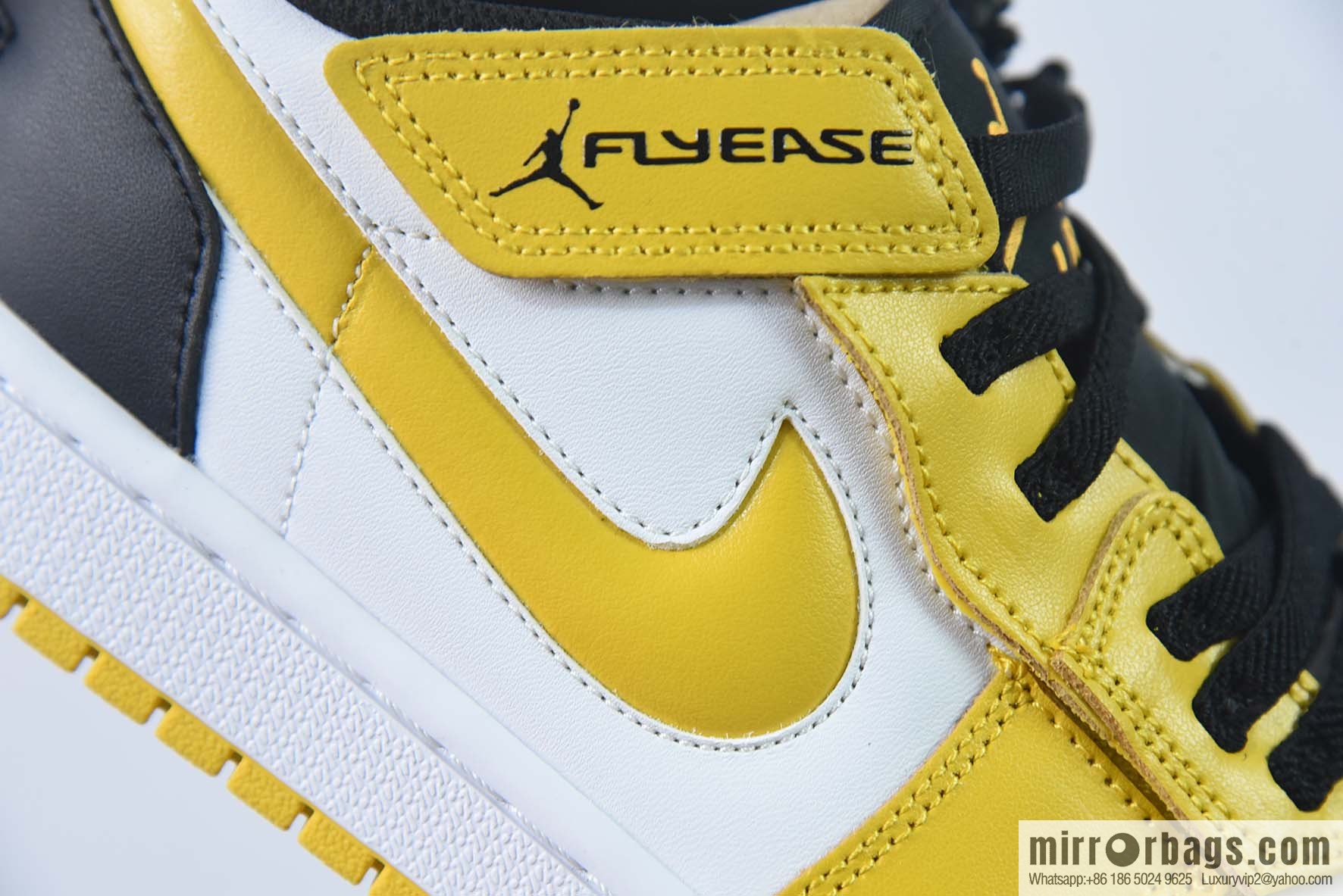 Air Jordan 1 Low AJ1 Jordan 1st generation low-top basketball shoes/white and yellow, black tail, college gold velcro zipper Item number: DM1206-107