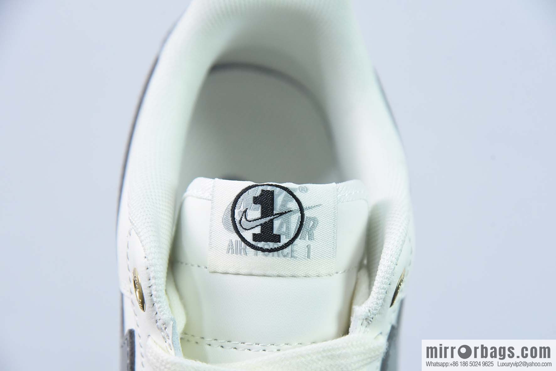 Nike Air Force 1 AF1 Air Force One/Low Help, White Grey Embroidery 40th Anniversary Edition Item No. DQ7658-106