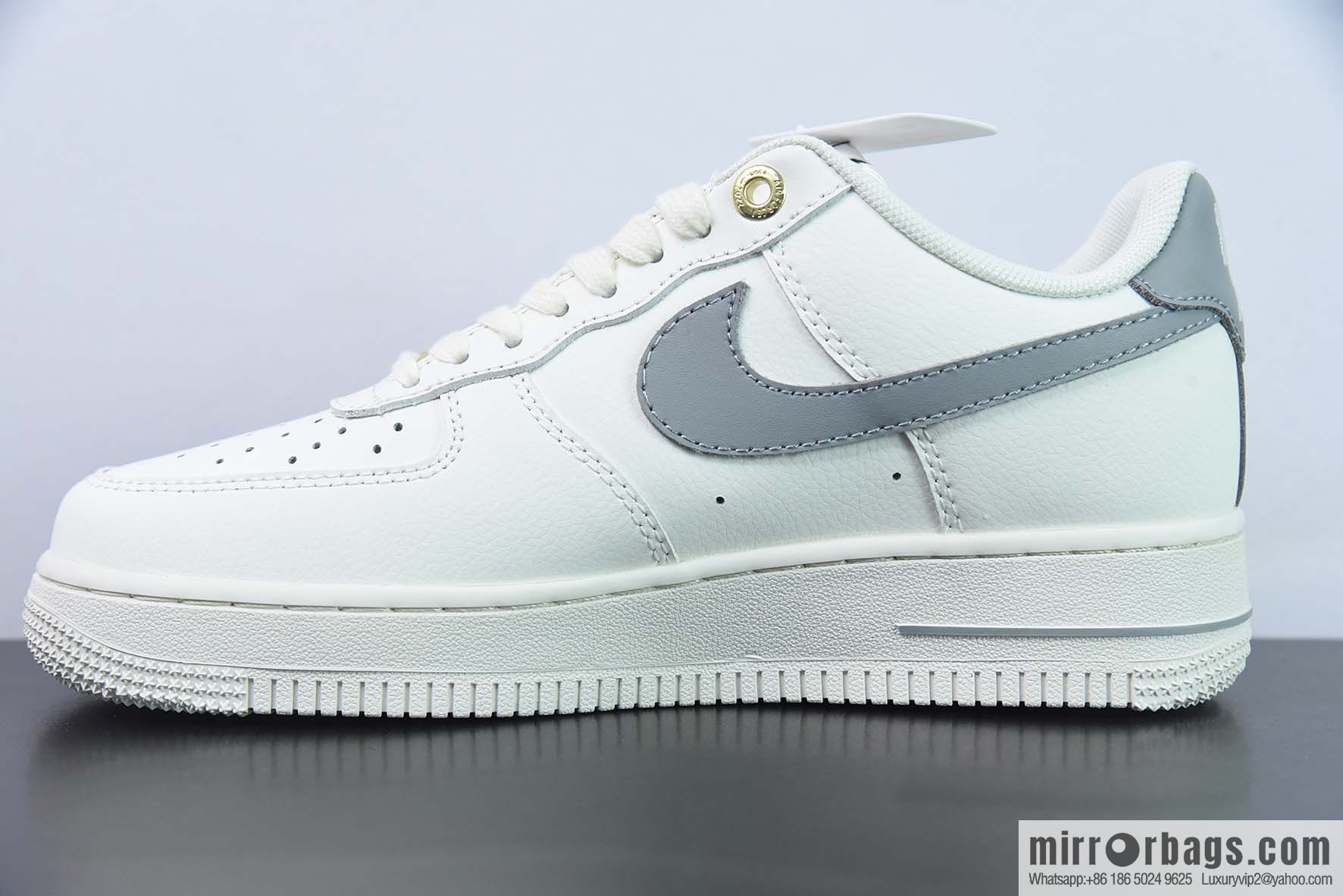 Nike Air Force 1 AF1 Air Force One/Low Help, White Grey Embroidery 40th Anniversary Edition Item No. DQ7658-106