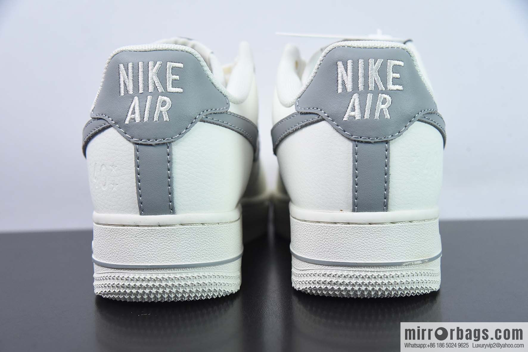Nike Air Force 1 AF1 Air Force One/Low Help, White Grey Embroidery 40th Anniversary Edition Item No. DQ7658-106
