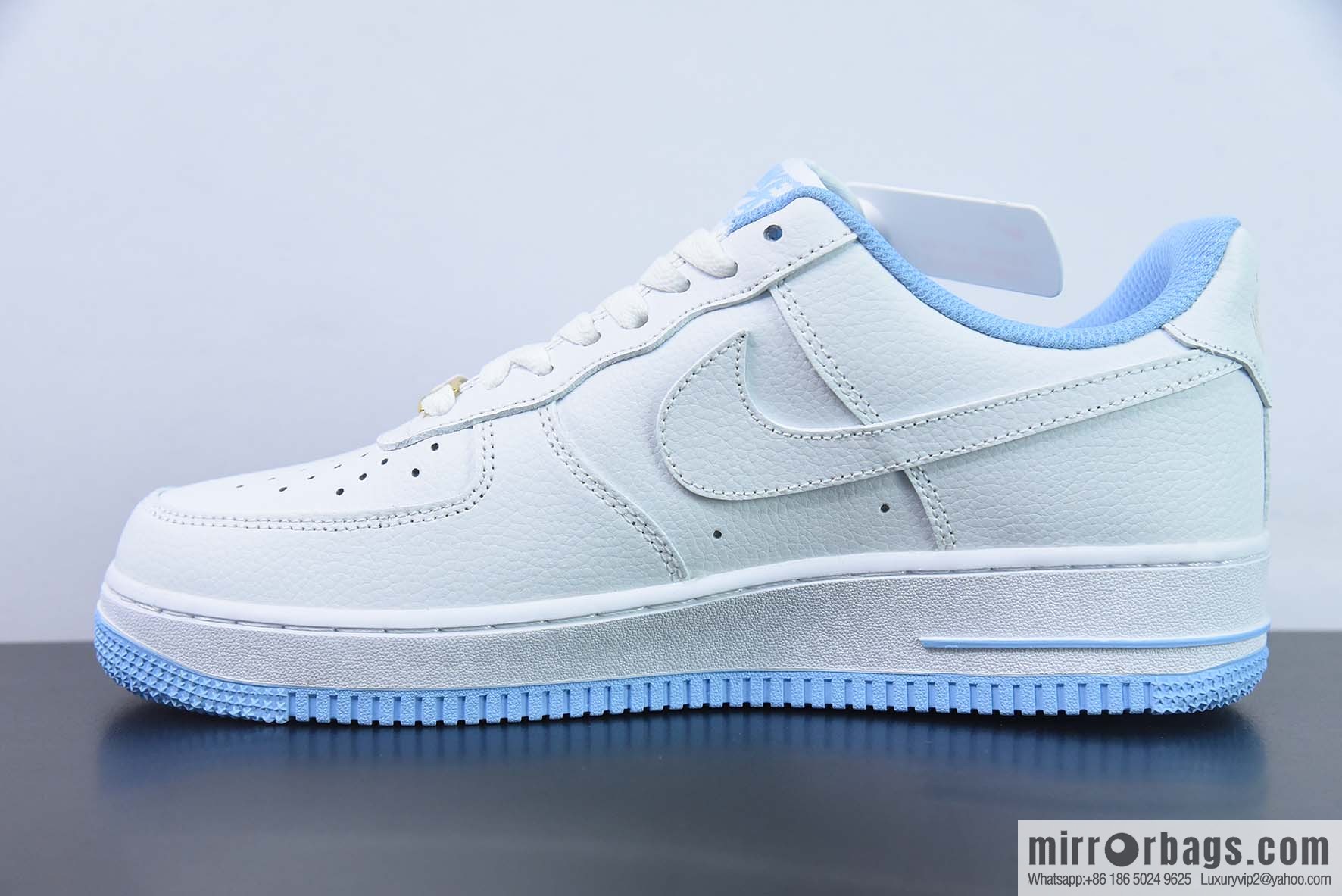Nike Air Force 1 AF1 Air Force One/Low Top, White and Blue Embroidery 40th Anniversary Edition, Item Number: DD1225-003