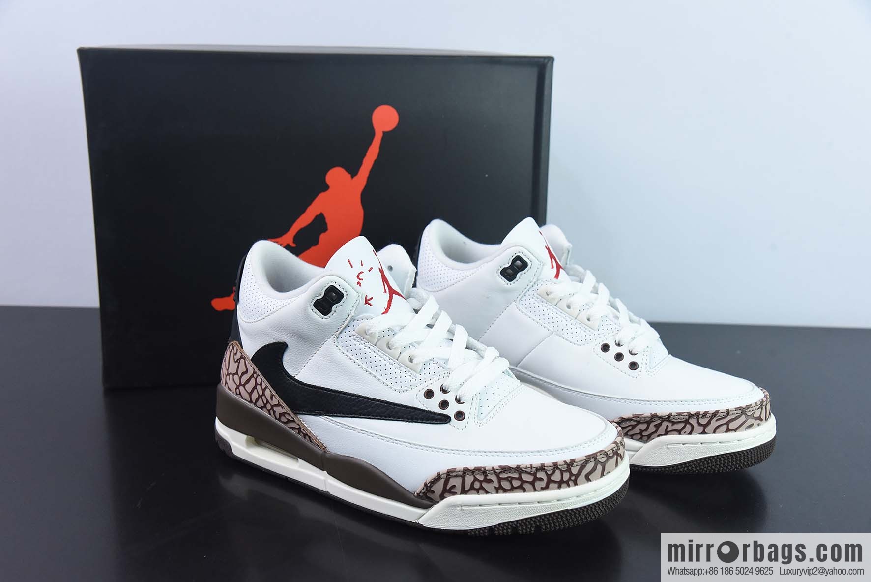 Air Jordan 3 Retro white bark sneakers AJ3 item number: 136064 168