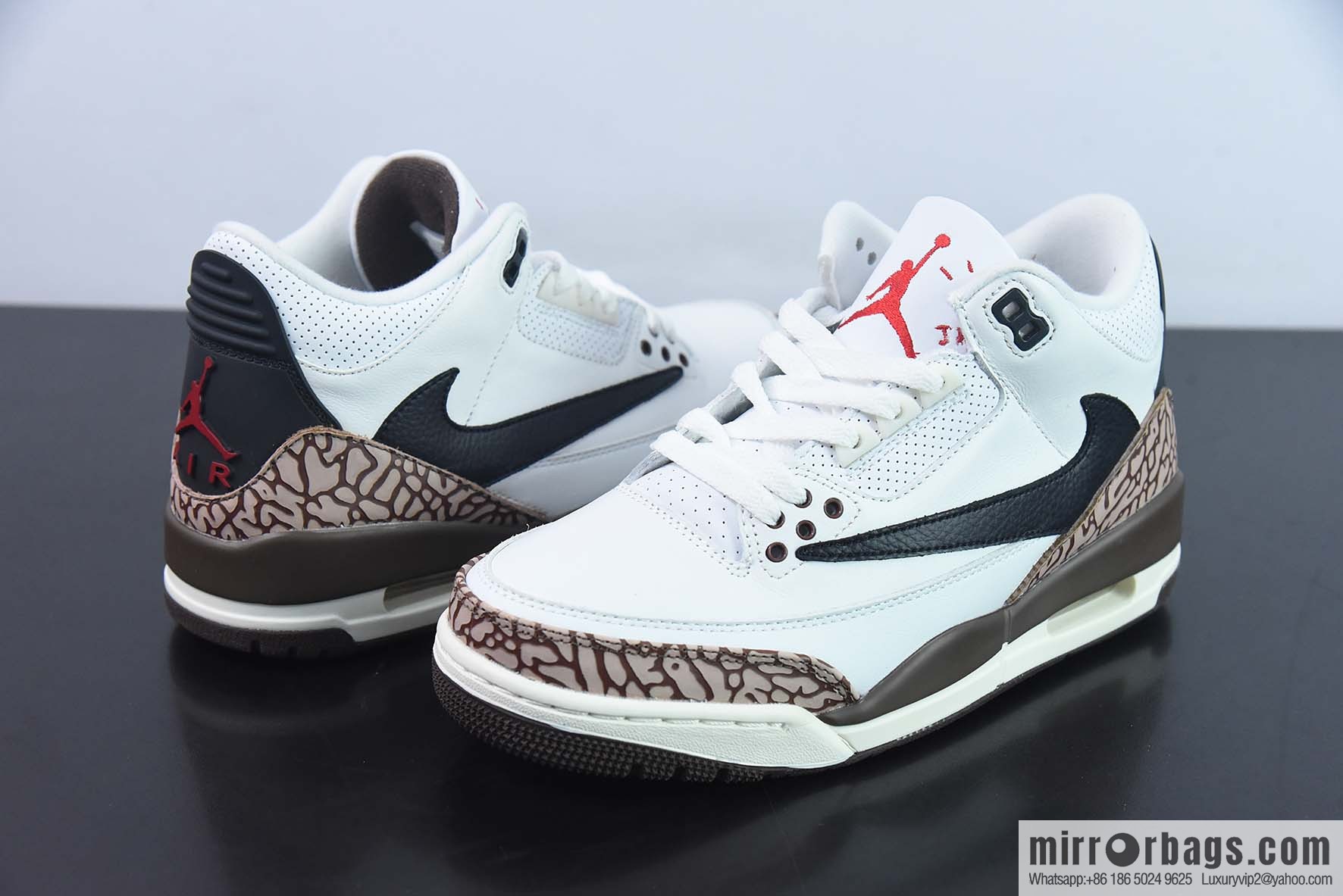 Air Jordan 3 Retro white bark sneakers AJ3 item number: 136064 168