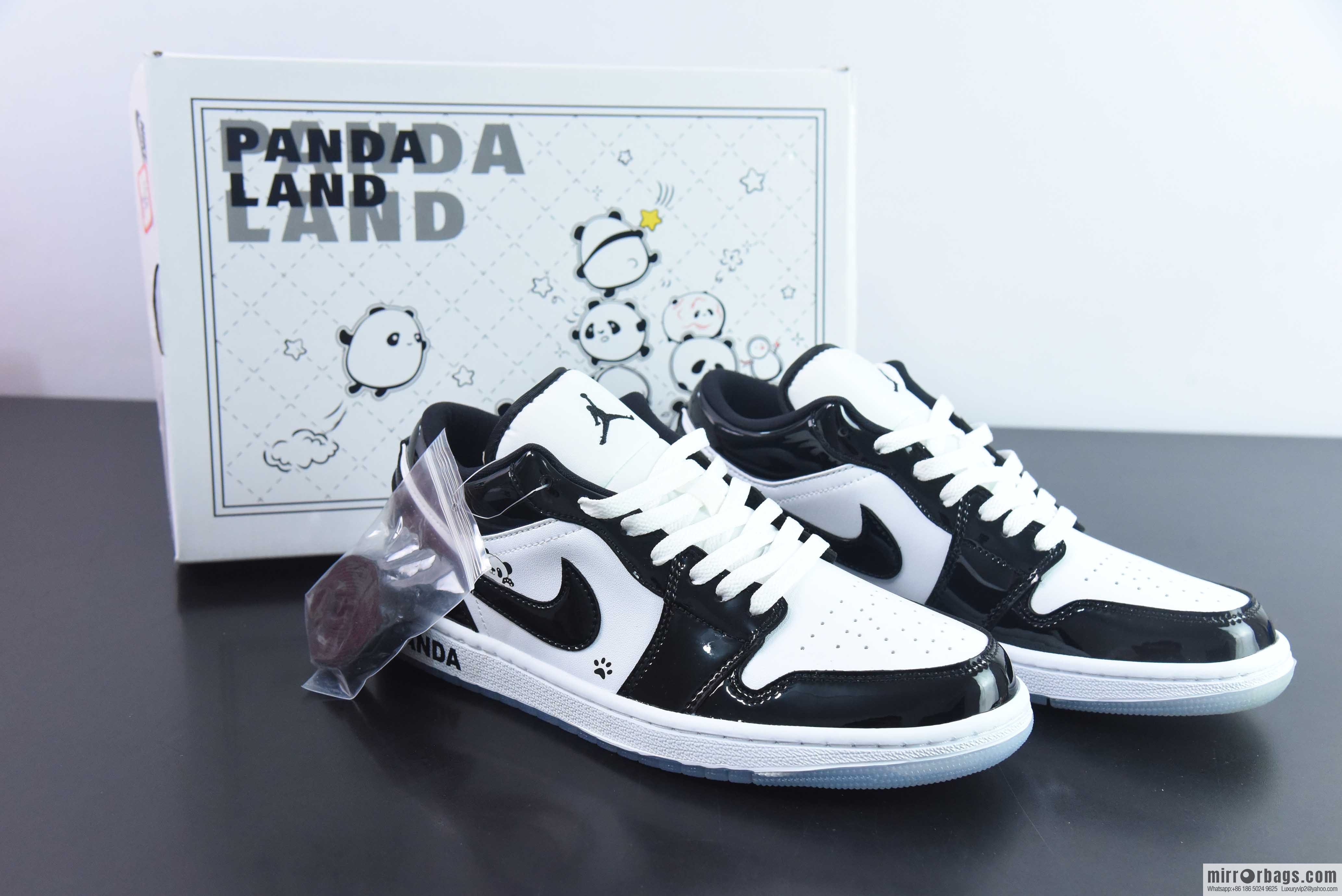 Nike Dunk Low Retro black and white patent leather sneakers DV1390-100
