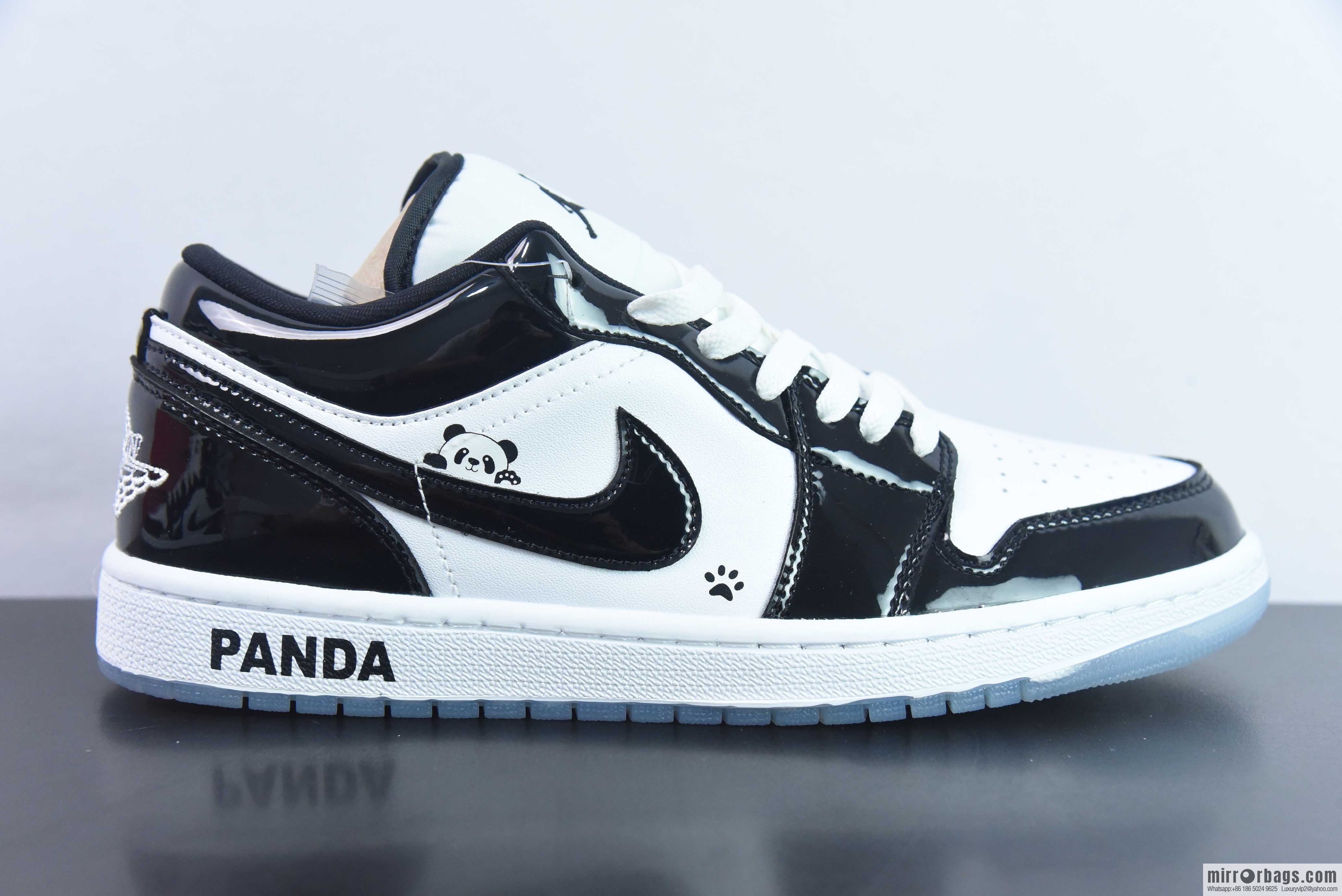 Nike Dunk Low Retro black and white patent leather sneakers DV1390-100