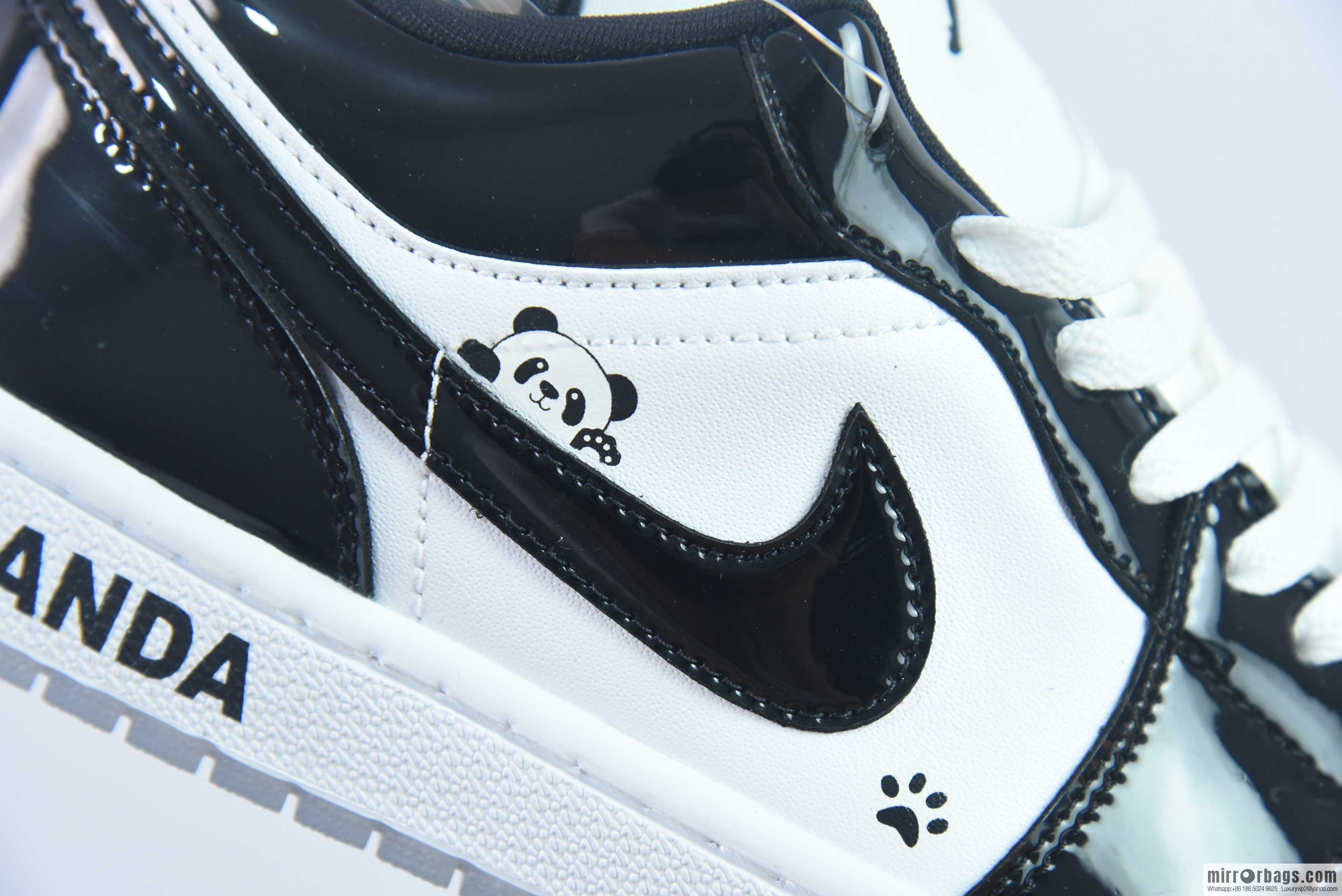 Nike Dunk Low Retro black and white patent leather sneakers DV1390-100
