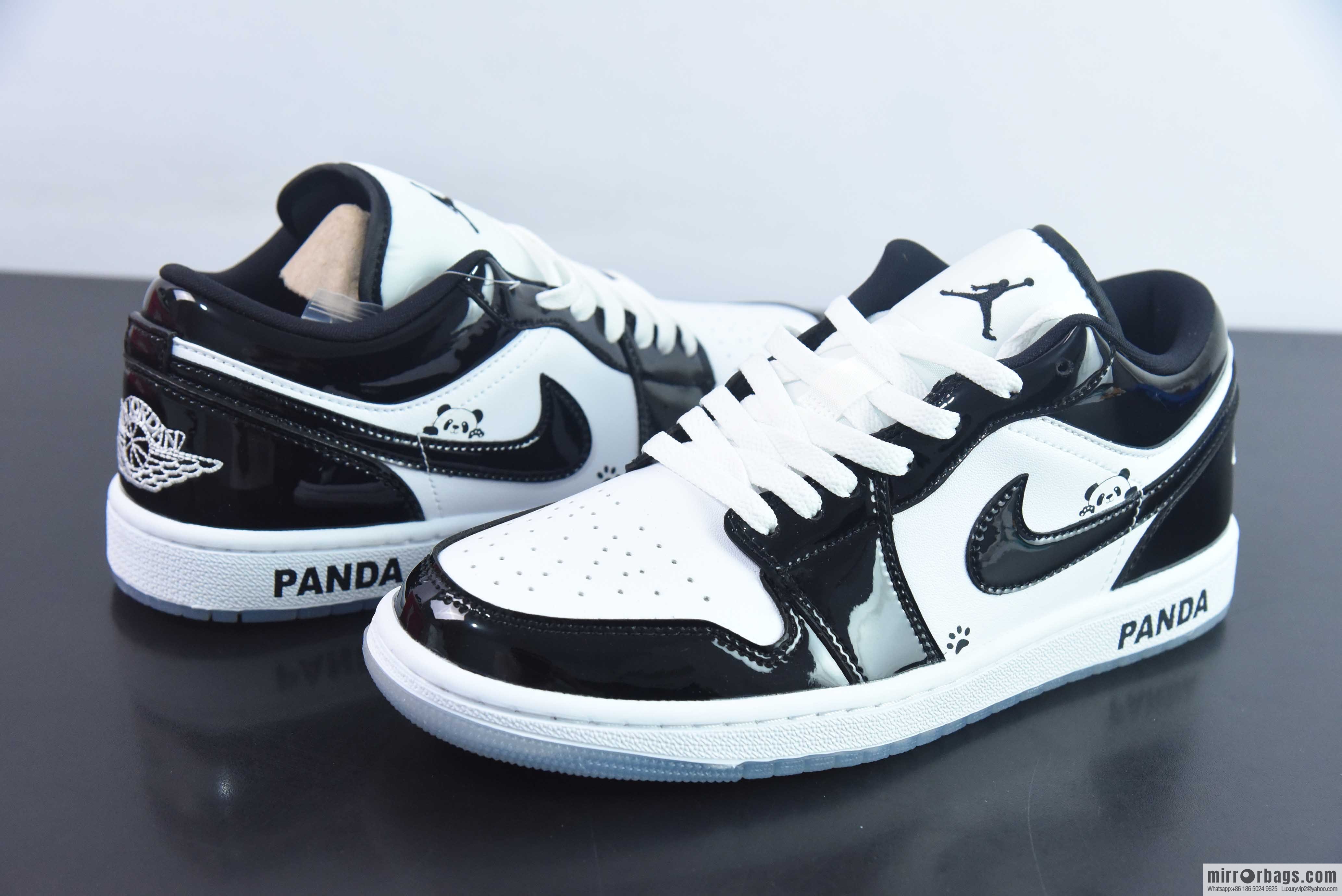 Nike Dunk Low Retro black and white patent leather sneakers DV1390-100