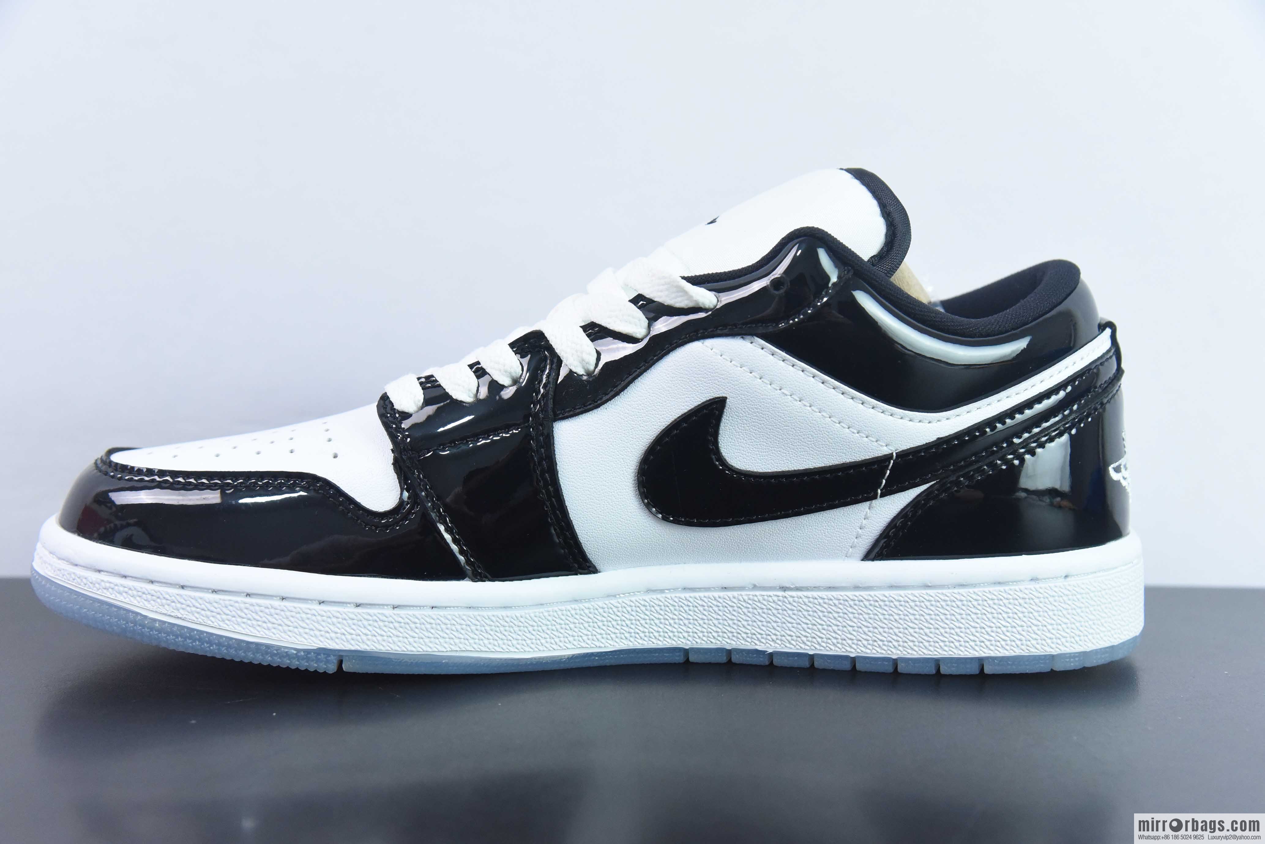 Nike Dunk Low Retro black and white patent leather sneakers DV1390-100