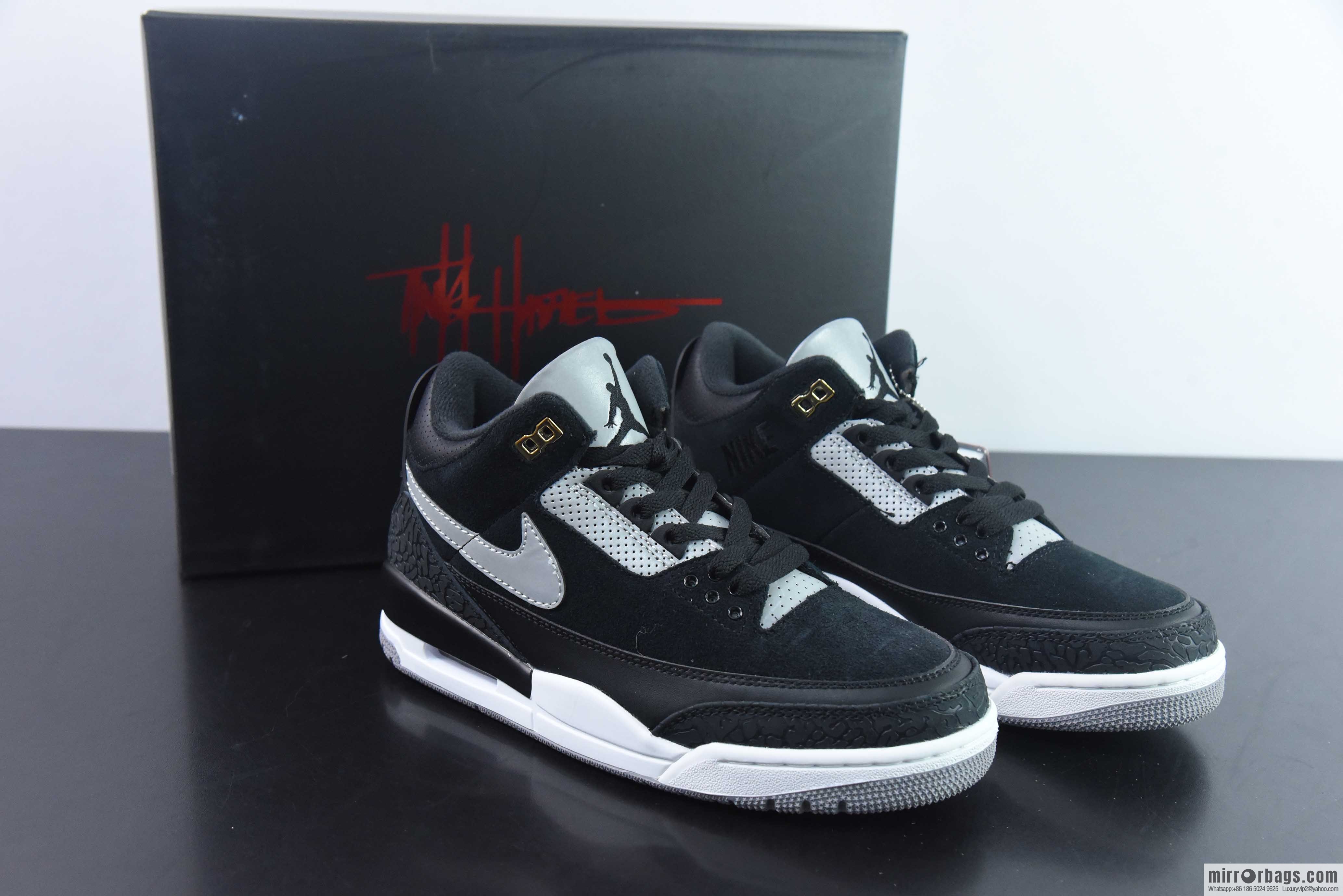 Air Jordan 3 Retro Tinker AJ3 black and gray sports shoes color scheme item number: CK4348-007