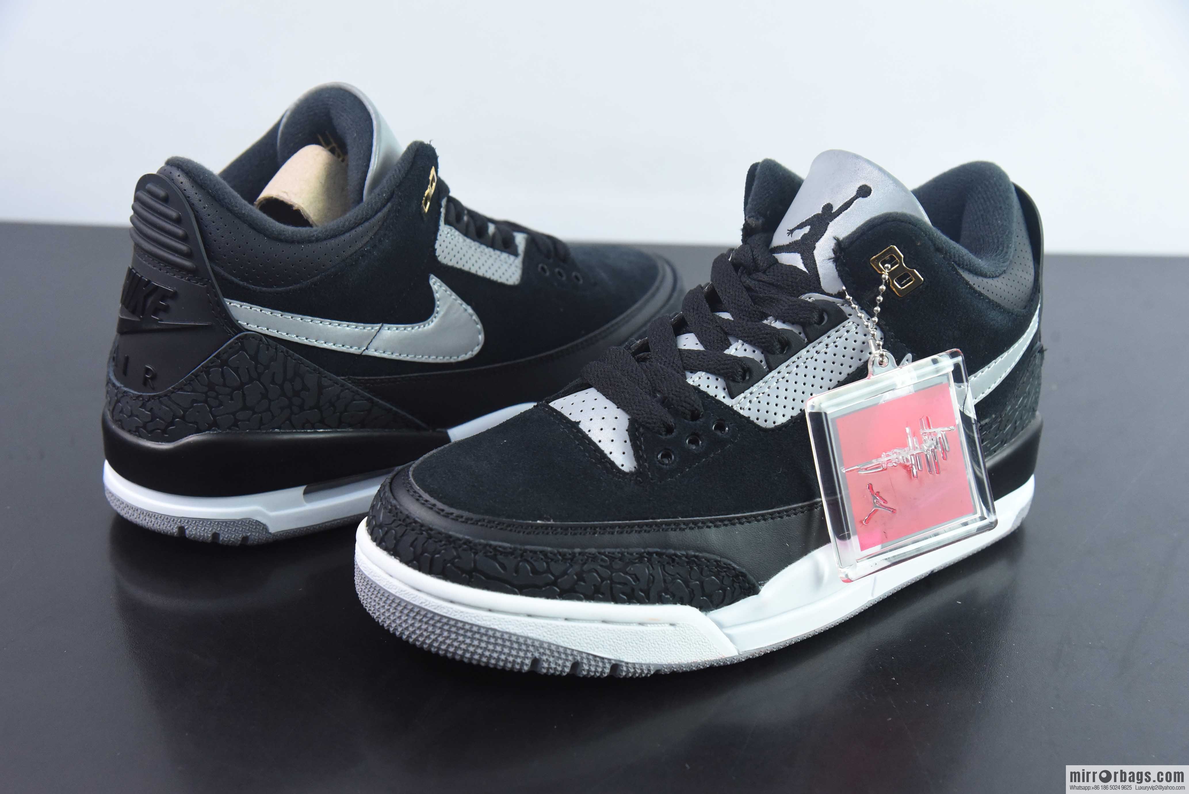 Air Jordan 3 Retro Tinker AJ3 black and gray sports shoes color scheme item number: CK4348-007