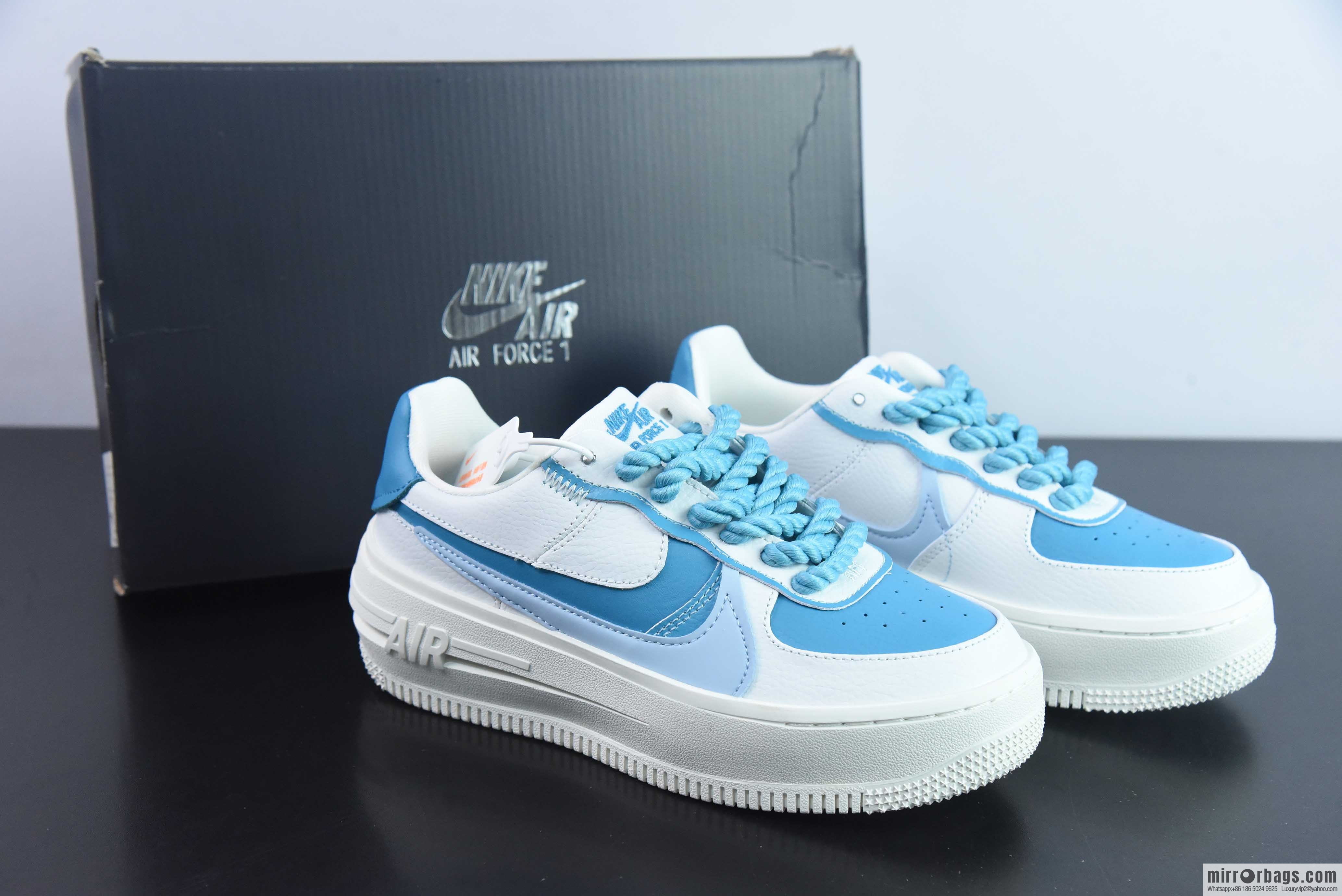 Nike Air Force 1 Low 07 PLT.AF. ORM white and blue sneakers, item number: DJ9946 111