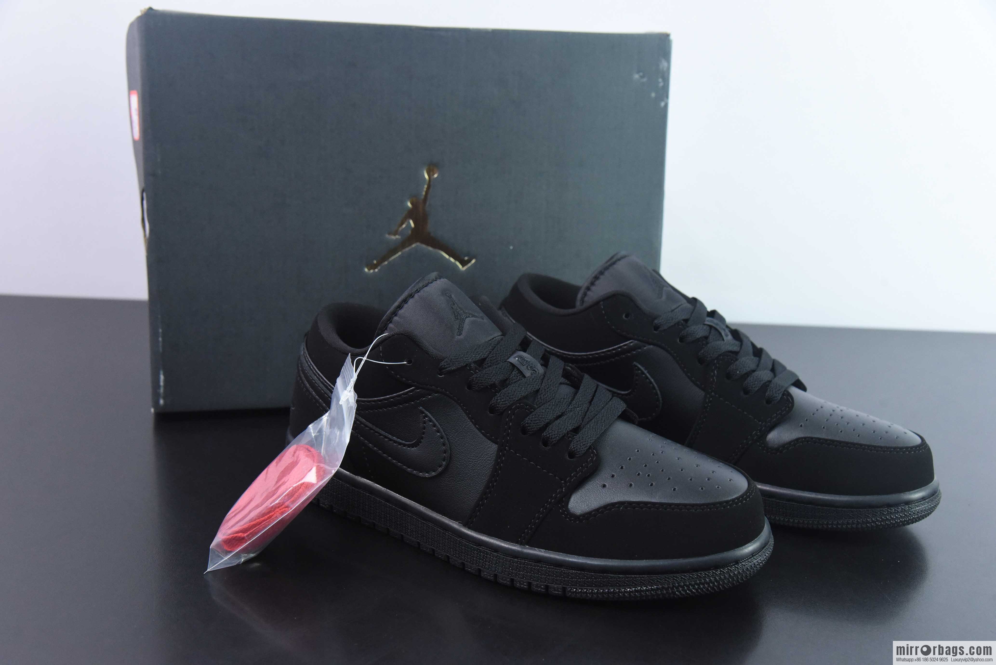 Air Jordan AJ1 Low Pure Black Darth Vader Sneakers, Item Number: 553558-025