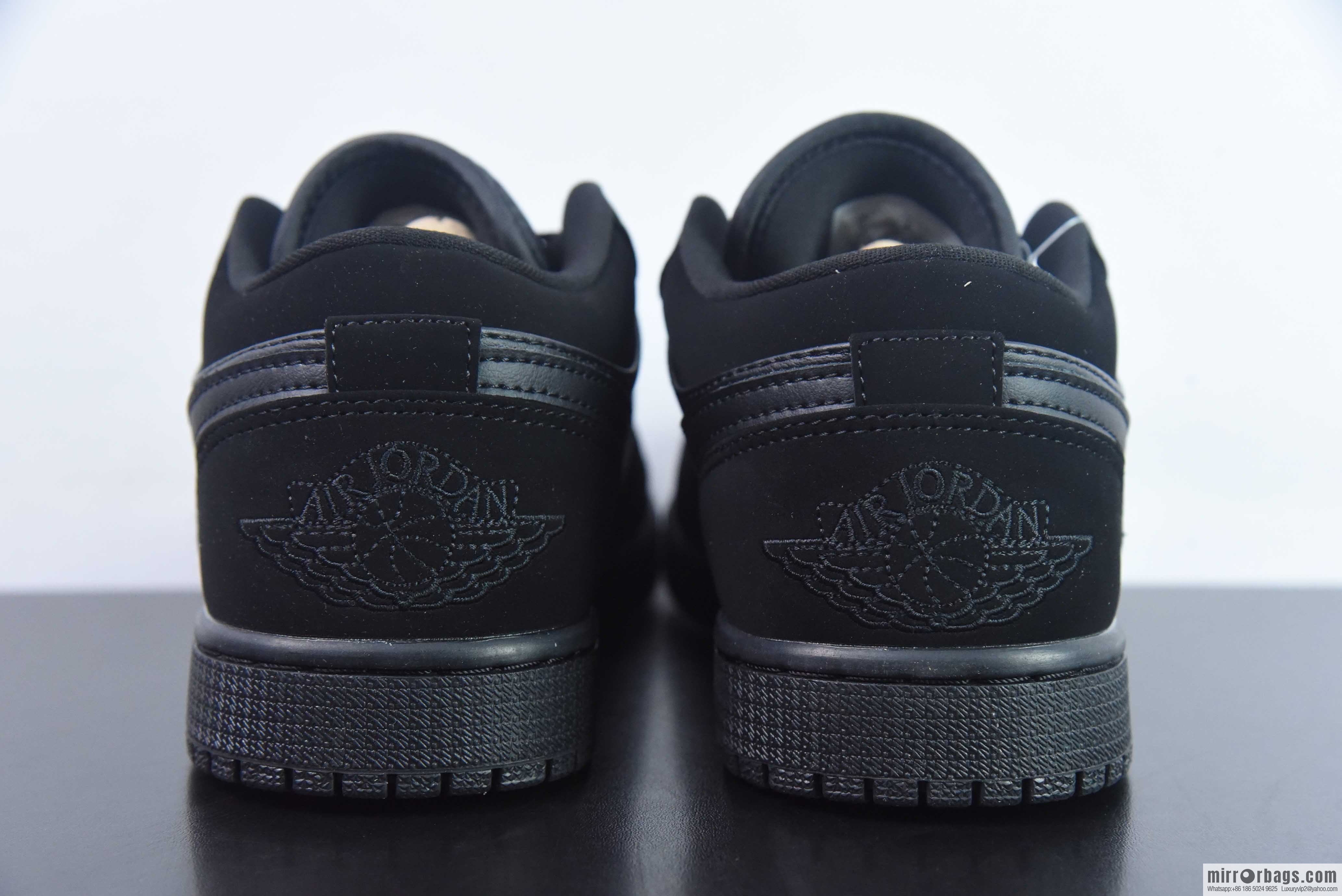 Air Jordan AJ1 Low Pure Black Darth Vader Sneakers, Item Number: 553558-025