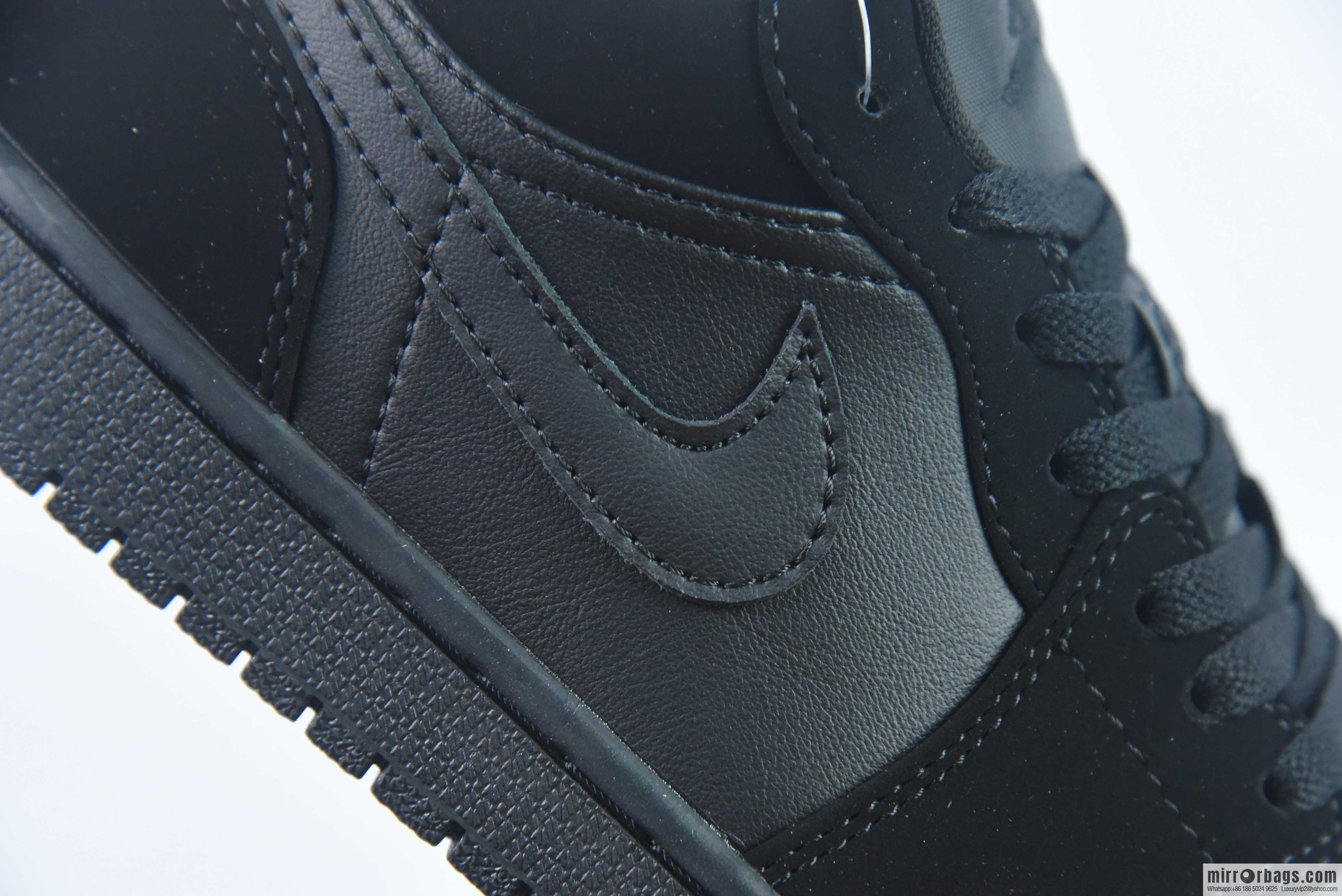 Air Jordan AJ1 Low Pure Black Darth Vader Sneakers, Item Number: 553558-025
