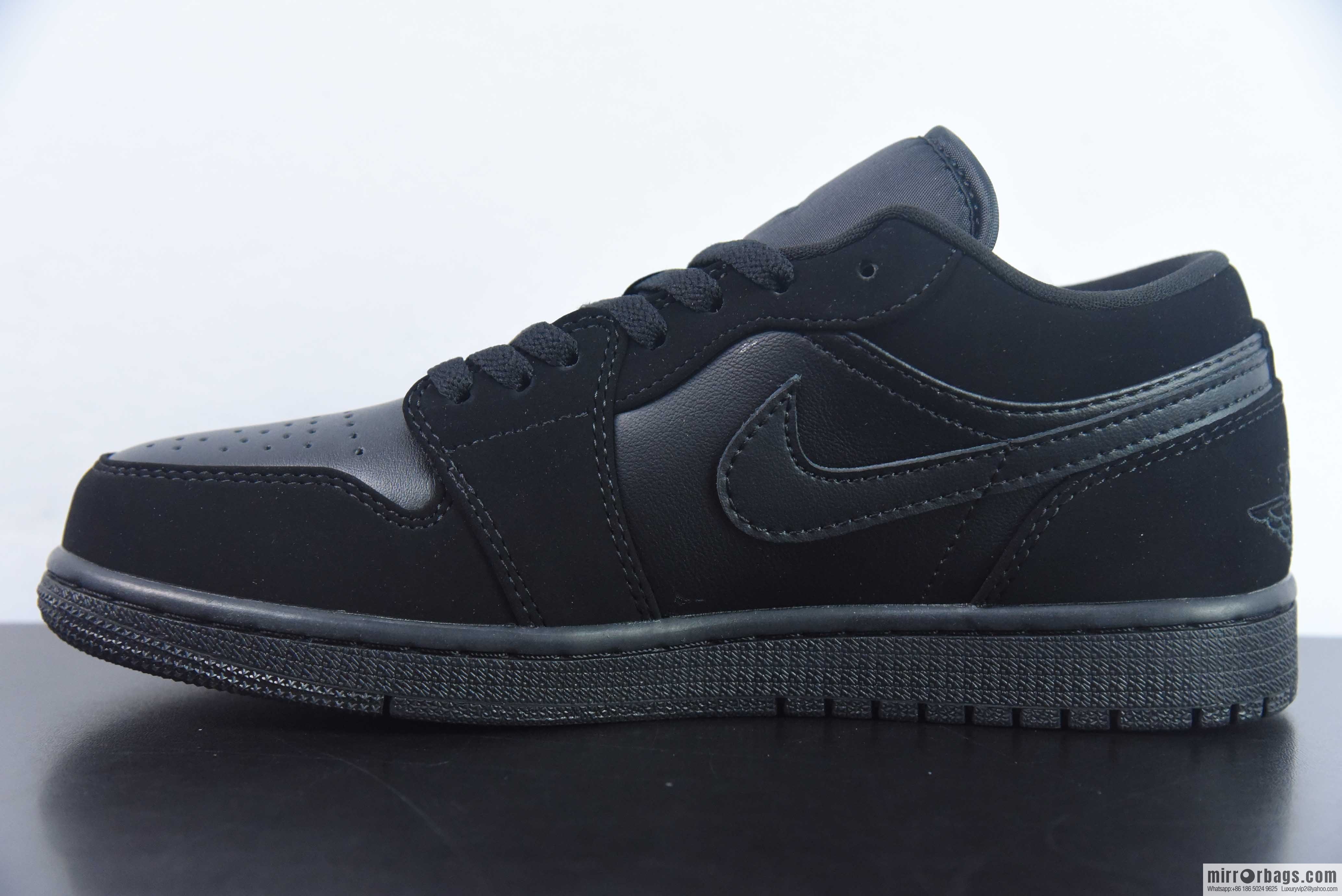Air Jordan AJ1 Low Pure Black Darth Vader Sneakers, Item Number: 553558-025
