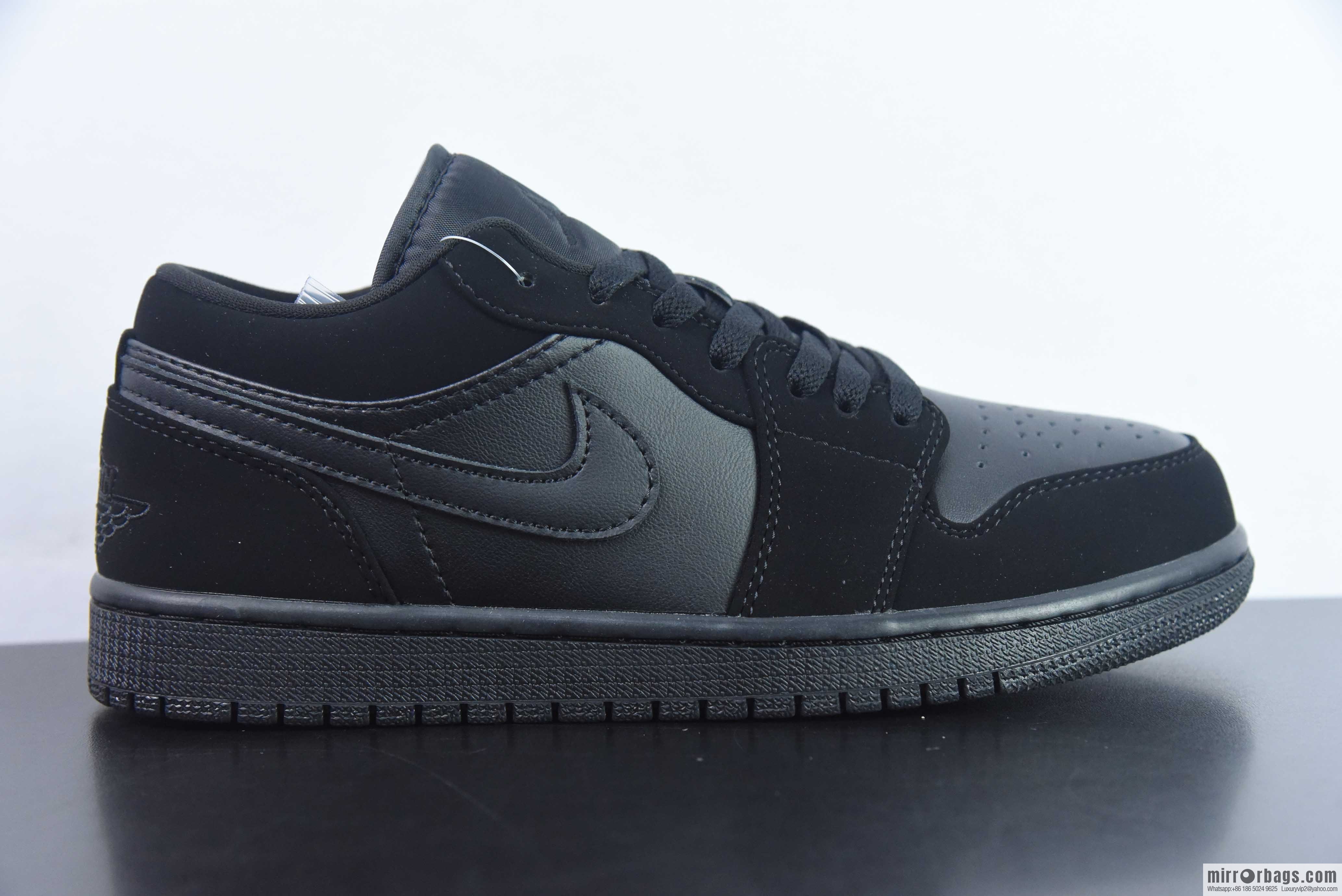 Air Jordan AJ1 Low Pure Black Darth Vader Sneakers, Item Number: 553558-025