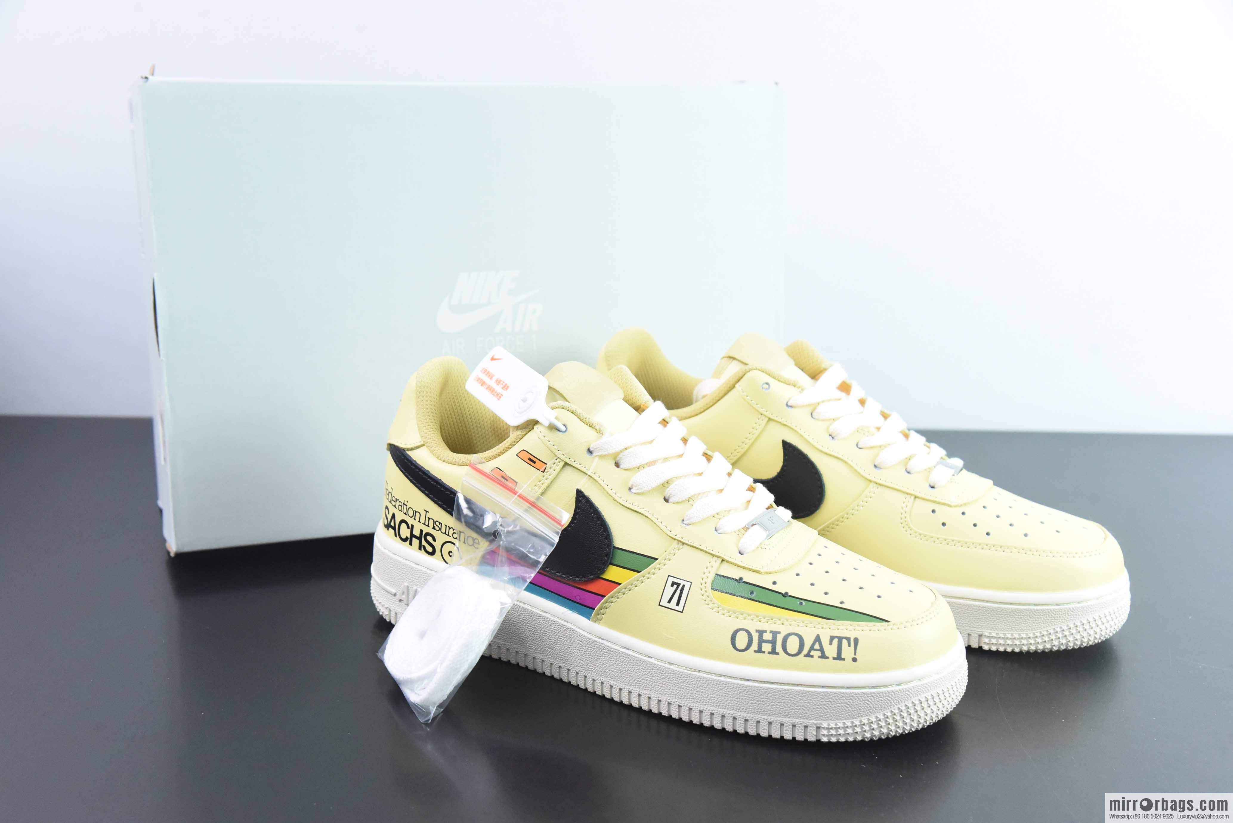 Nike Air Force 1 Low-top sports and leisure board shoes, English graffiti 71 yellow, item number: CW2288-111