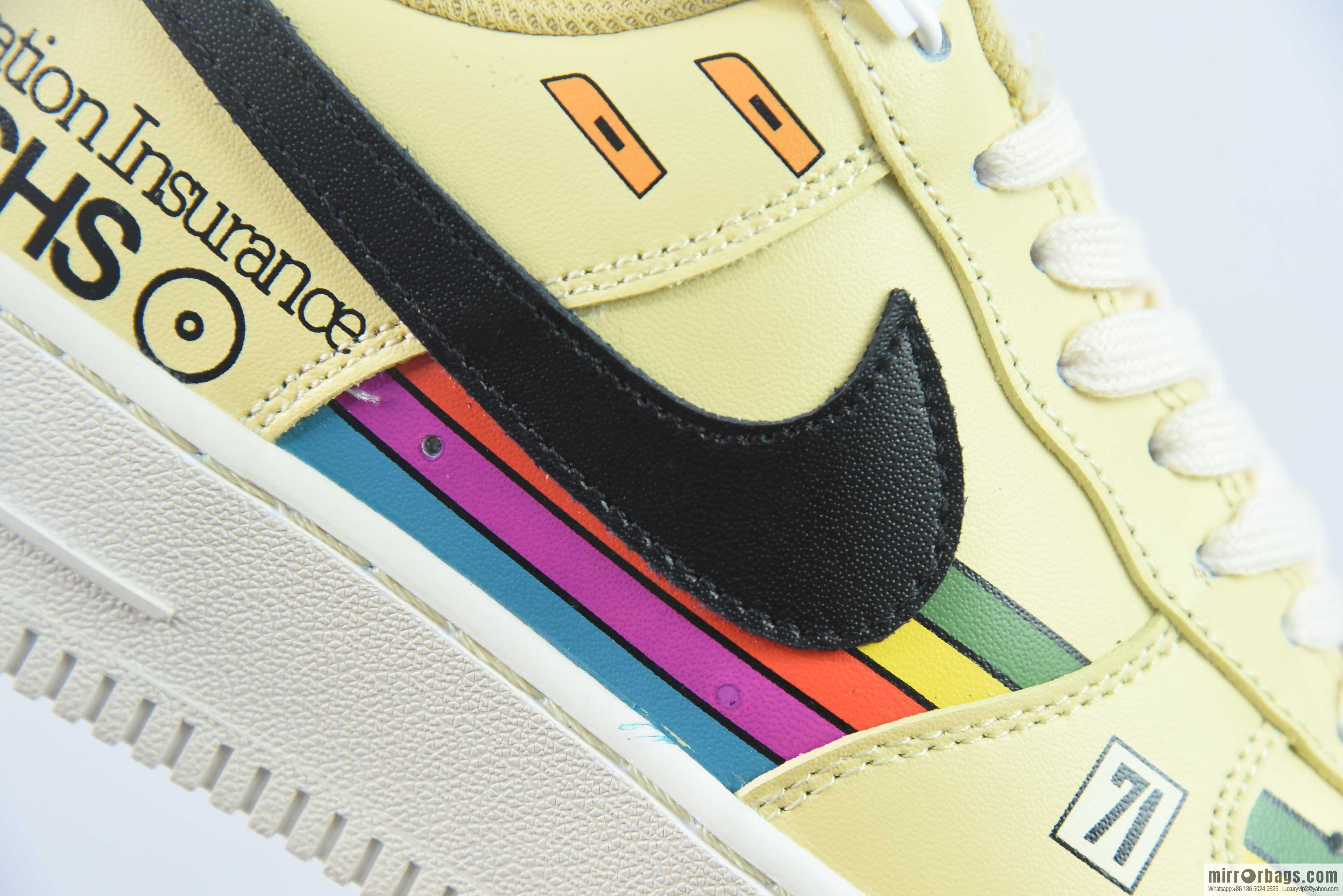 Nike Air Force 1 Low-top sports and leisure board shoes, English graffiti 71 yellow, item number: CW2288-111