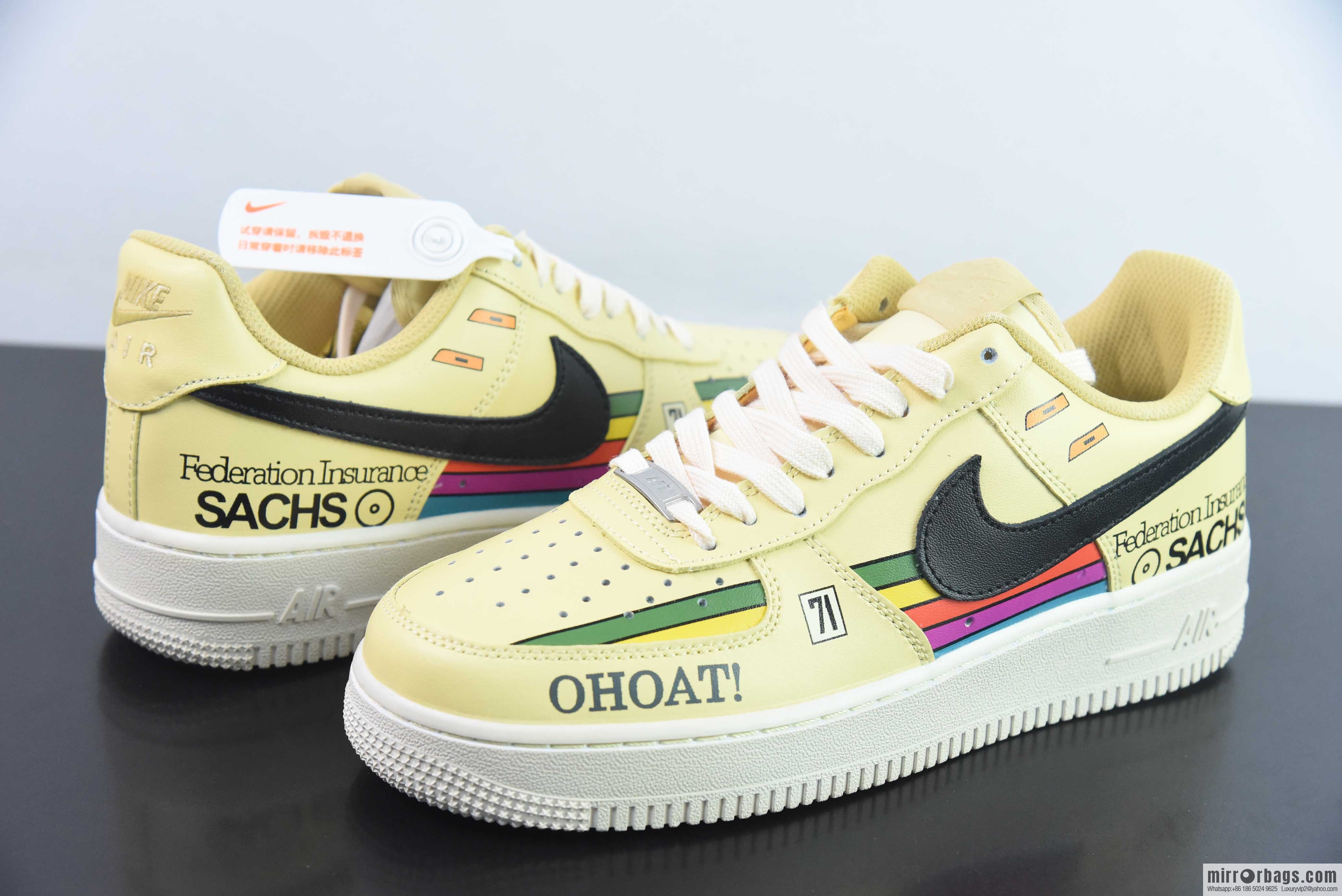 Nike Air Force 1 Low-top sports and leisure board shoes, English graffiti 71 yellow, item number: CW2288-111
