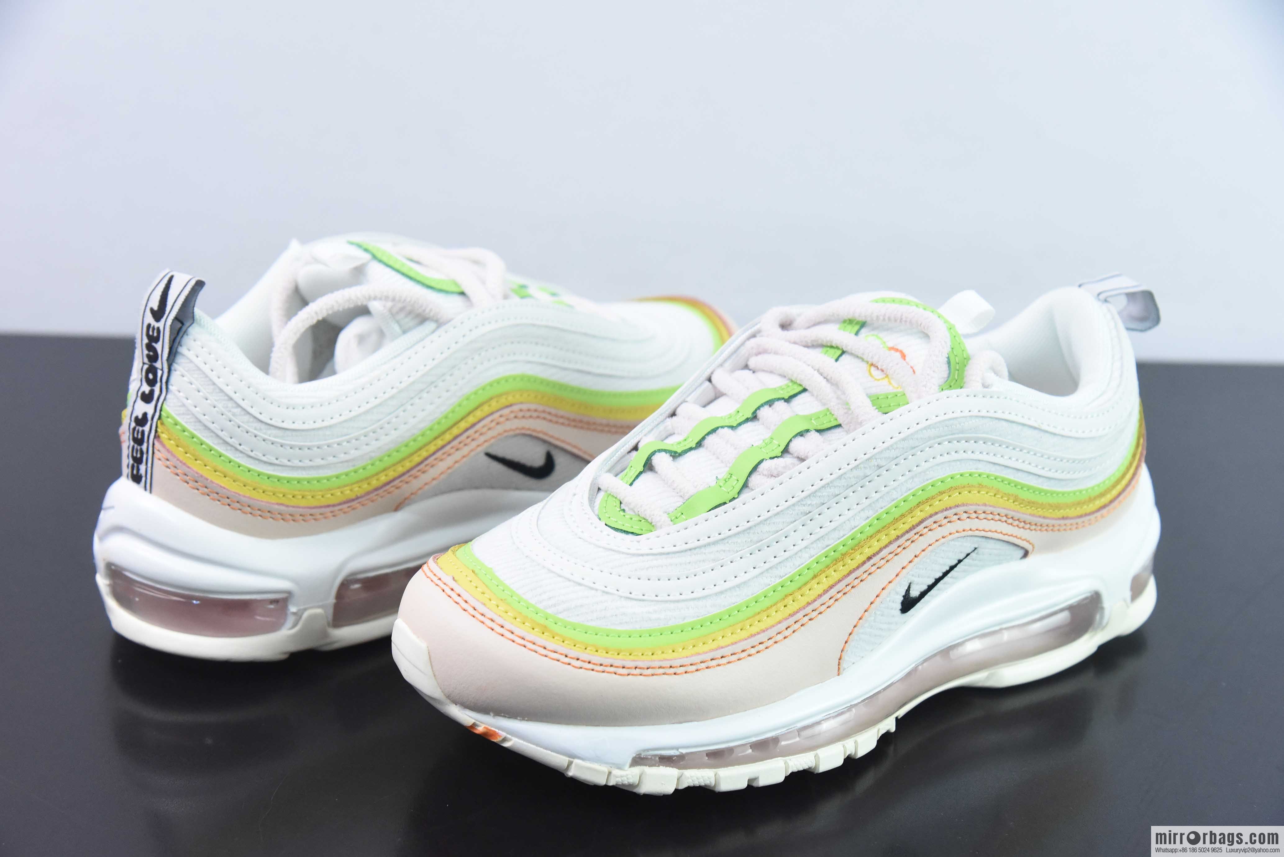 NK Air Max 97 OG white and yellow pink sneakers, item number: FD0870-100