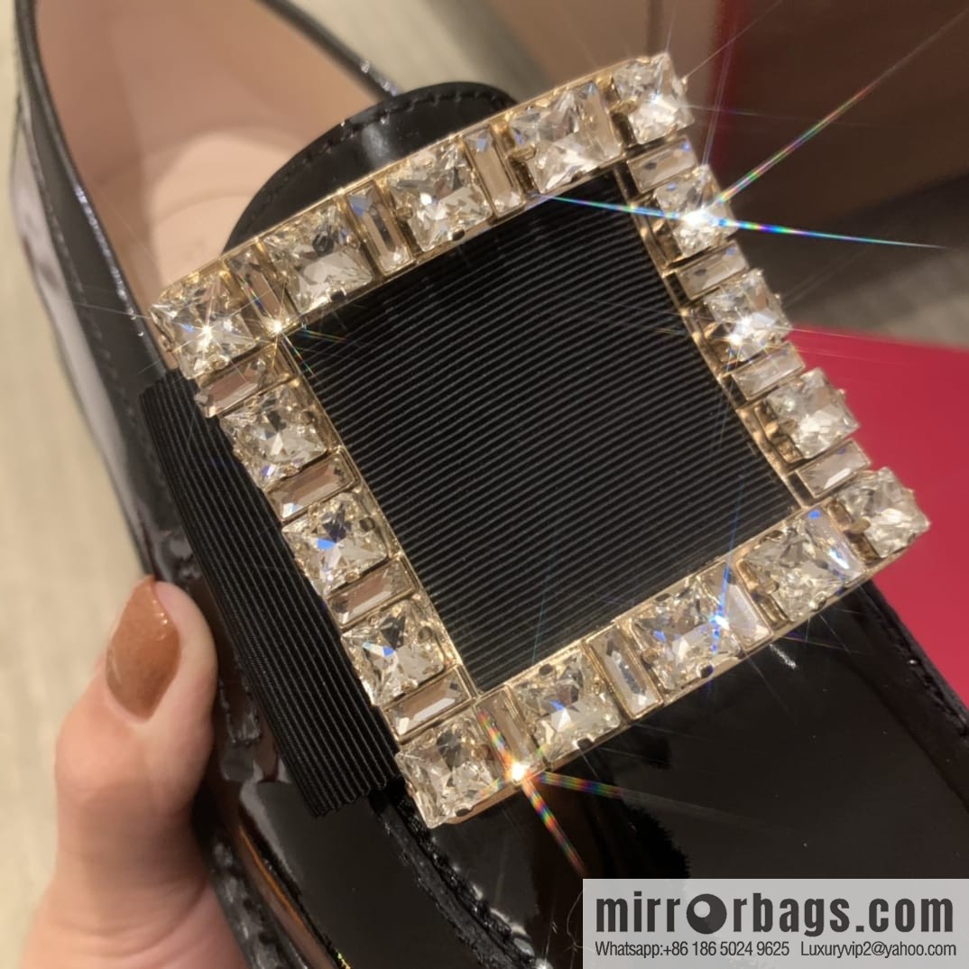 Roger Vivieri high-end water-plated RV buckle women's leather shoes