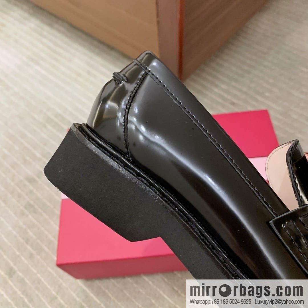 Roger Vivieri high-end water-plated RV buckle women's leather shoes