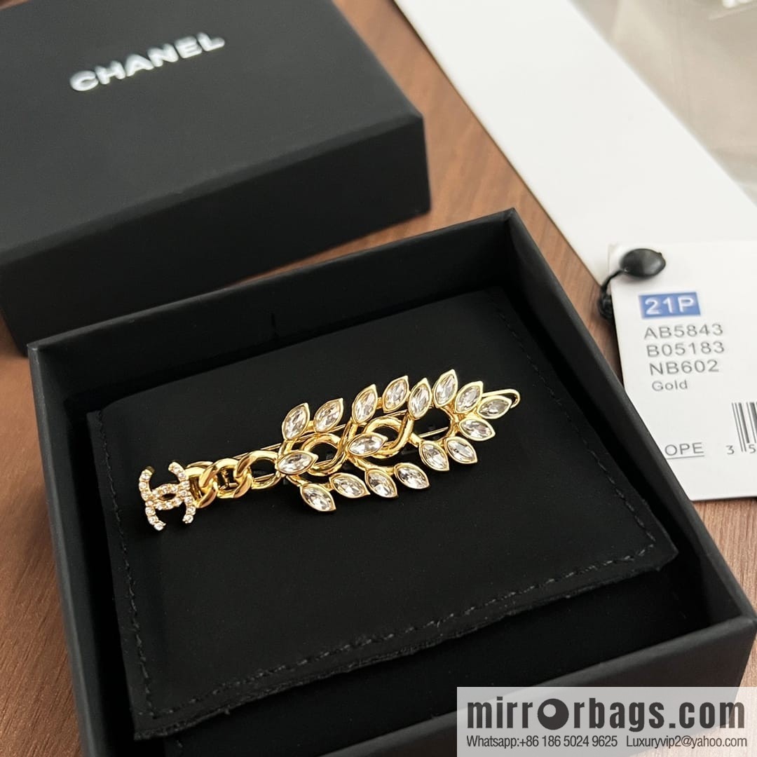 New CHANEL Chanel double c gold wheat ear hairpin hairpin