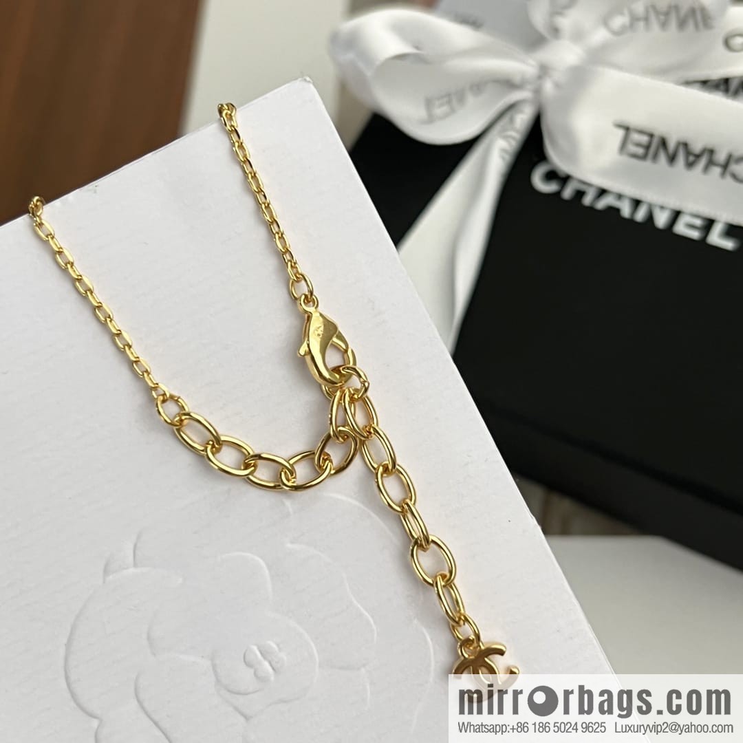 New ☑️ CHANEL Chanel double c wheat ear gold leaf necklace