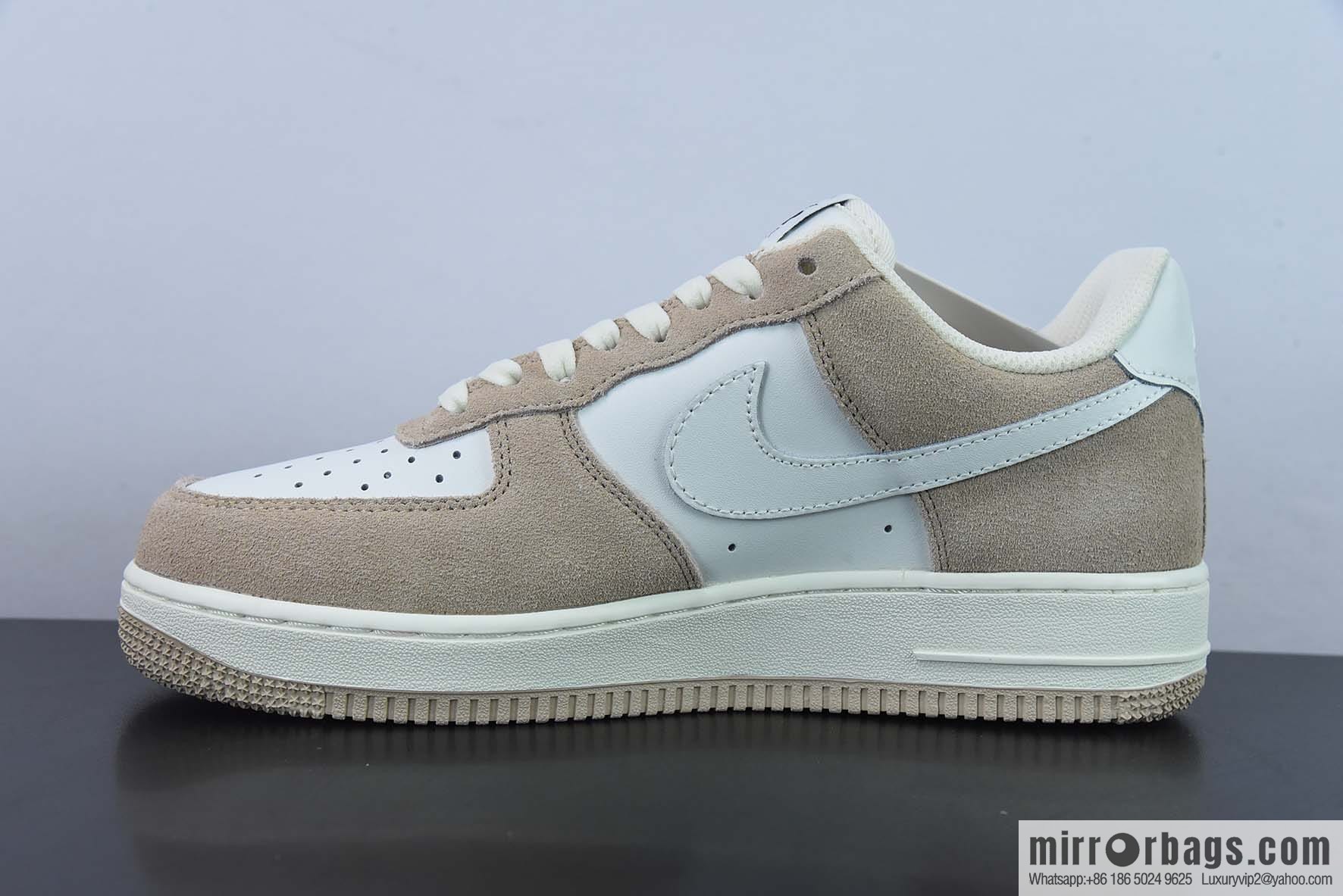 Nike Air Force 1 Low '07 Suede, White Brown, Wheat color scheme Air Force No. 1 Low Top Casual Board Shoes Item Number: LZ6699-522