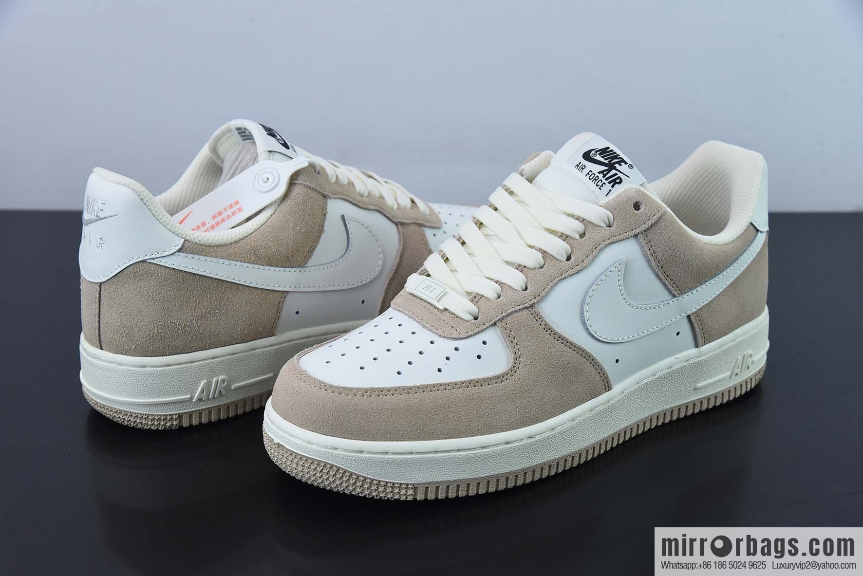Nike Air Force 1 Low '07 Suede, White Brown, Wheat color scheme Air Force No. 1 Low Top Casual Board Shoes Item Number: LZ6699-522