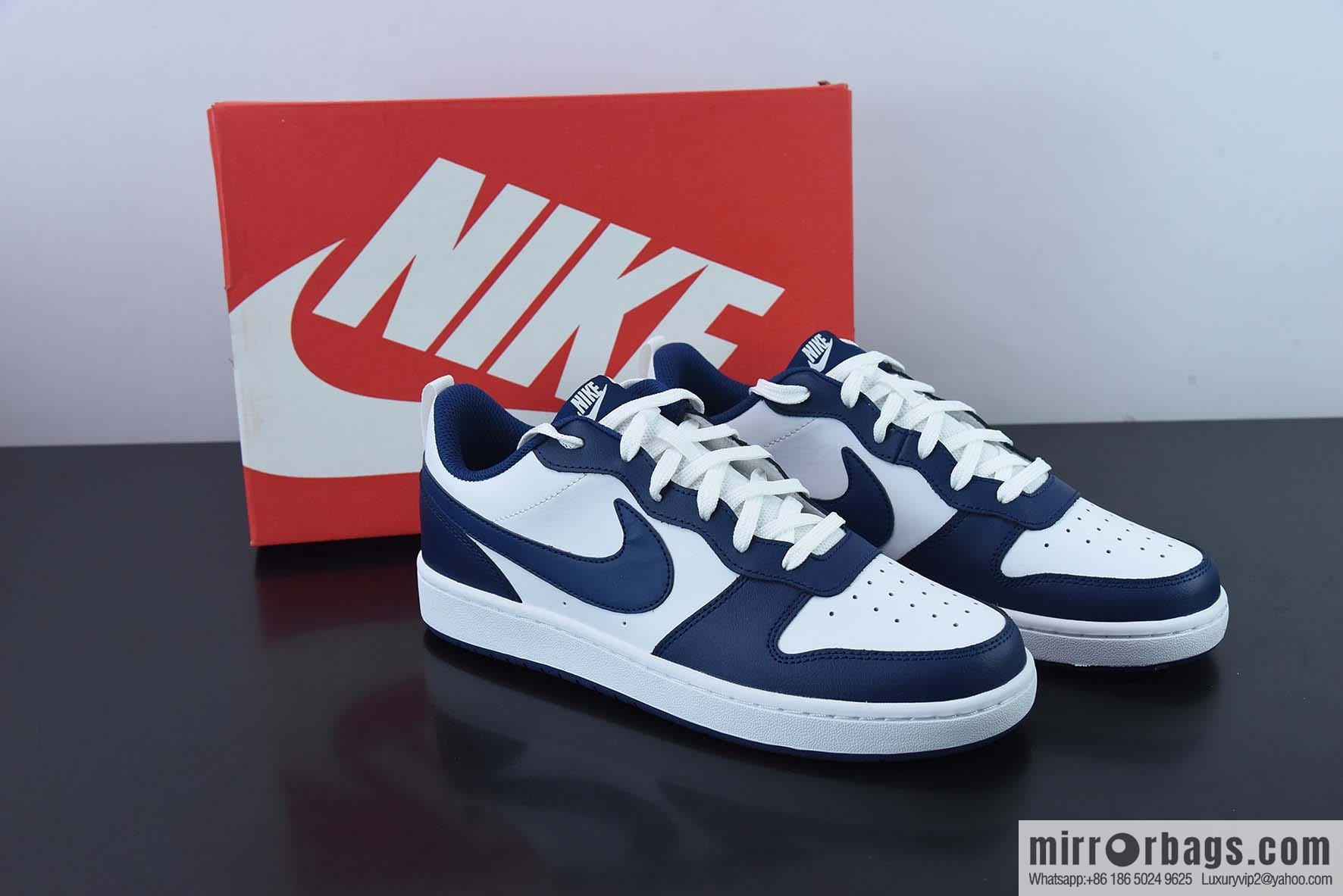 Nike Court Borough Low 2 (GS) blue and white, Korean original low-top casual board shoes, private order, item number: BQ5448 107