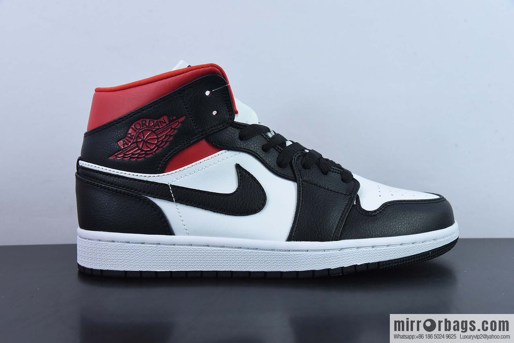 Air Jordan 1 Mid AJ1 Joe 1 prohibited from reselling black and white red, middle help basketball shoes item number: BQ6472-061