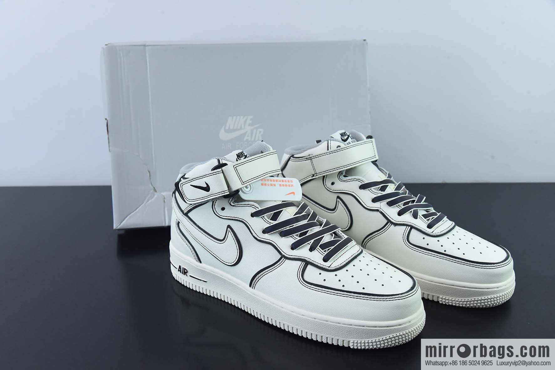 NK Air Force 1 '07 Mid Laser Beige 3M Reflective Medium Help Casual Sports Board Shoes, Item Number: AQ2898-008