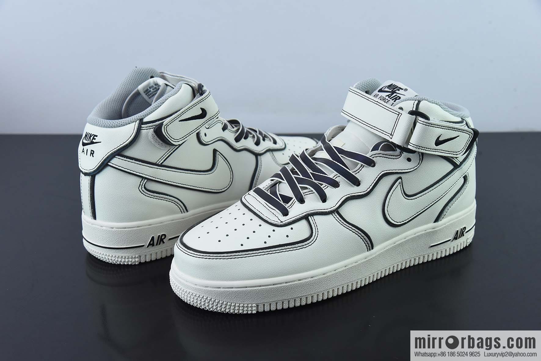NK Air Force 1 '07 Mid Laser Beige 3M Reflective Medium Help Casual Sports Board Shoes, Item Number: AQ2898-008